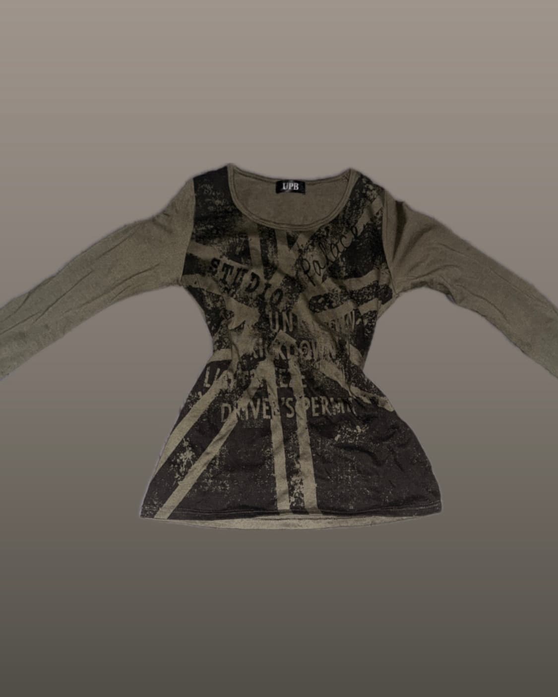 00s Y2K 그런지 카키 빈티지 롱슬리브 상품이미지1