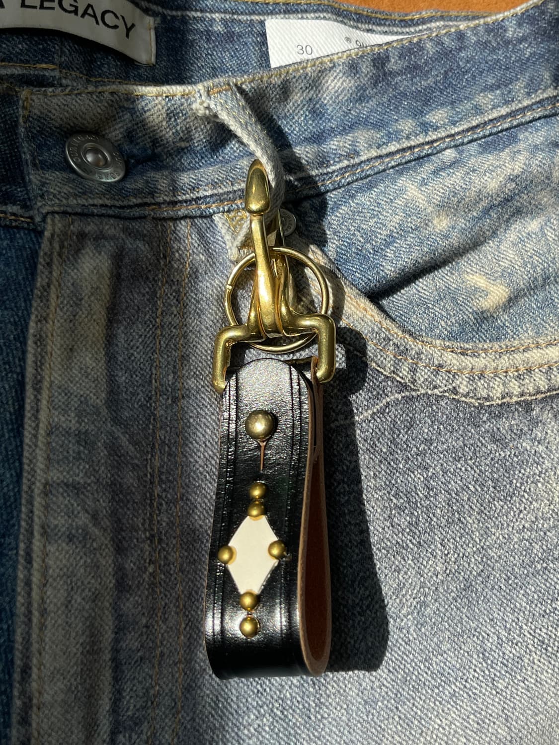 아메카지 브라스 카우하이드 키링 / 핸드메이드 레더홀더 상품이미지6