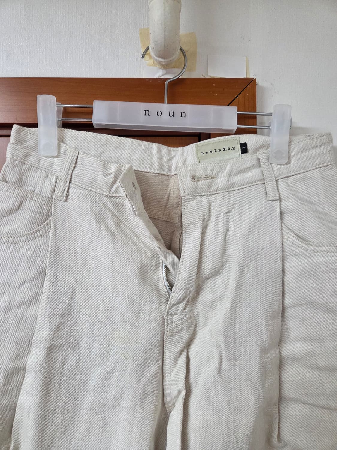 Begin 202 원턱 와이드 데님 화이트베이지 1사이즈 상품이미지3