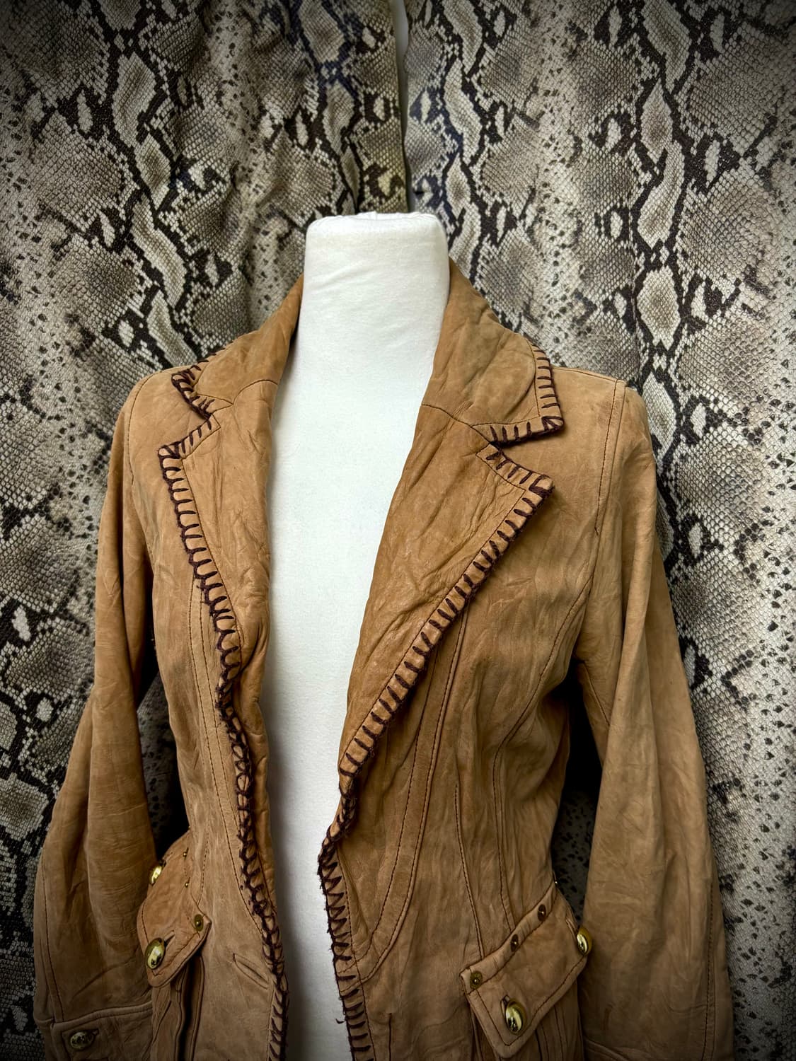 00’s Pinterest Western Cow Leather Gold  상품이미지4