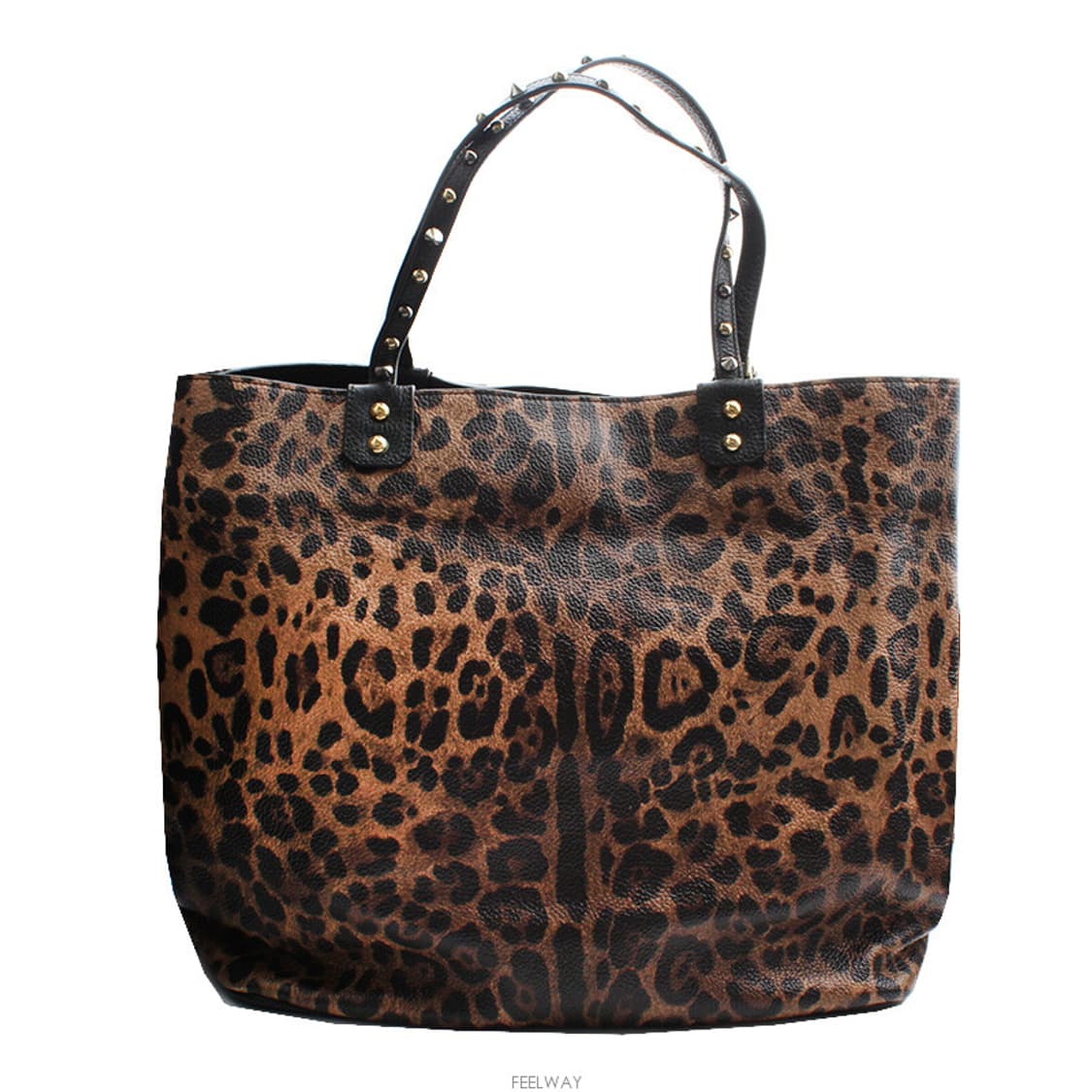 돌체 앤 가바나 레오파드 프린트 레더 빅쇼퍼백 상품이미지3