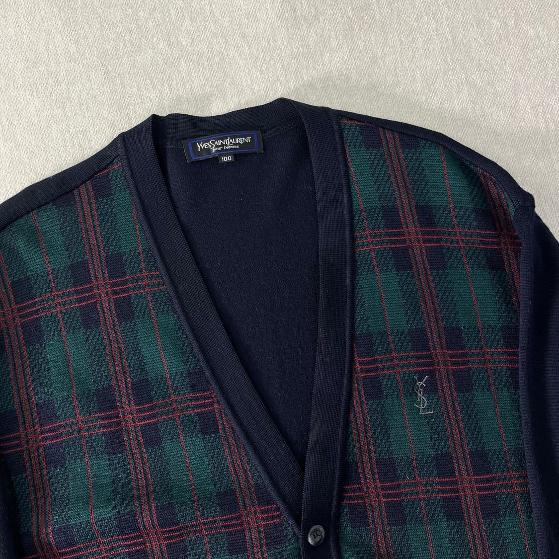 100 입생로랑 93s 아카이브 체크 가디건 상품이미지2