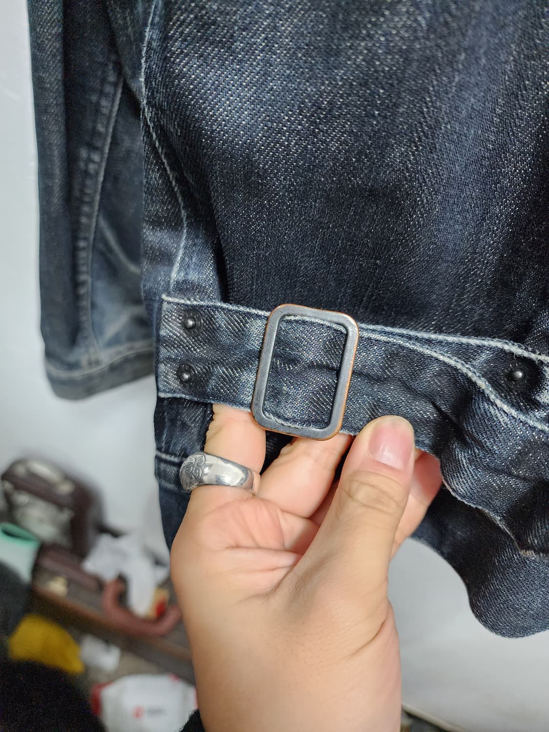 리바이스 00년대 Y2K 다크 인디고 집업 바이커 청자켓 상품이미지3