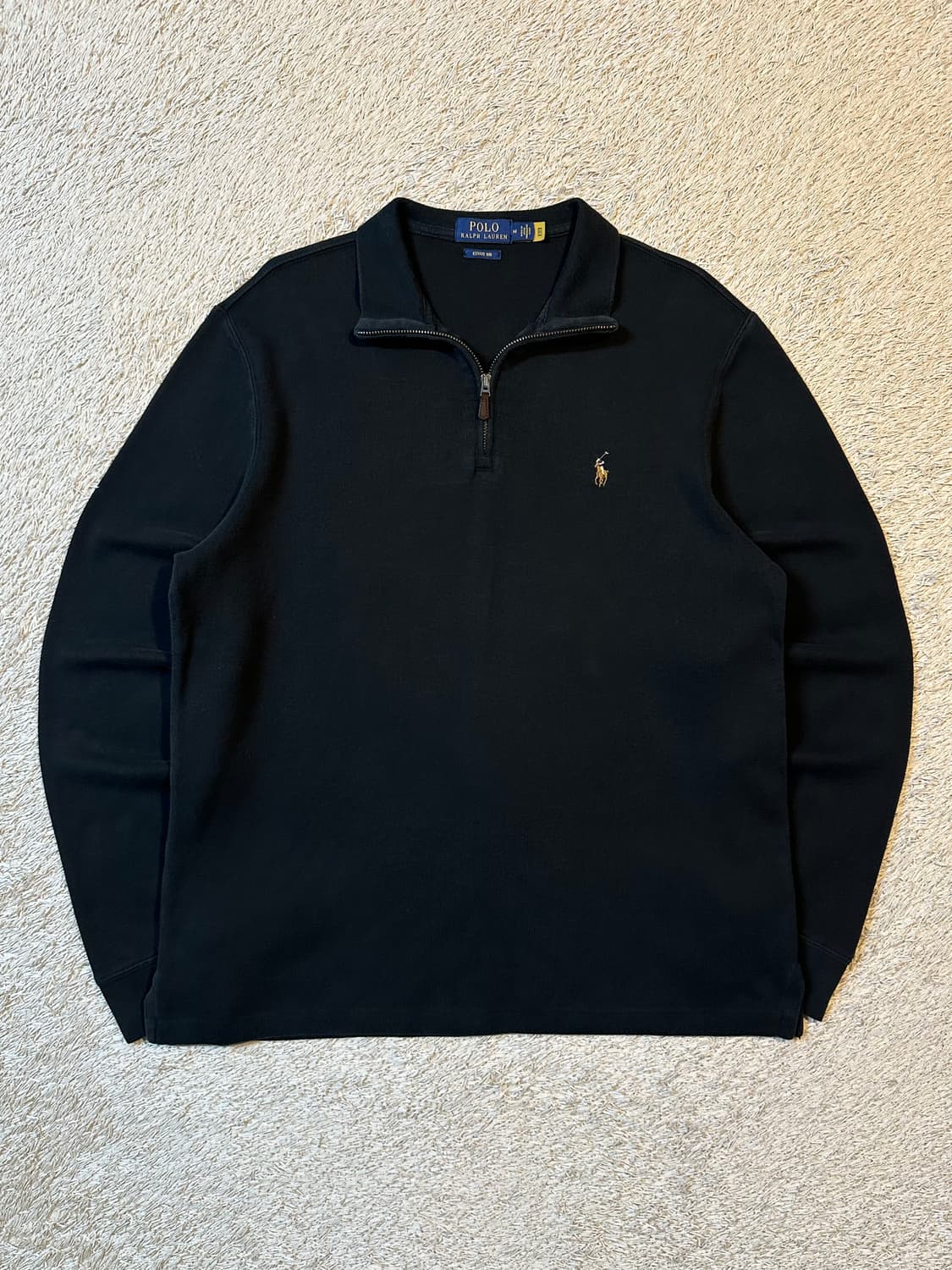 폴로 랄프로렌 신형 QR 멀티포니 하프 반집업 니트 블랙 상품이미지1