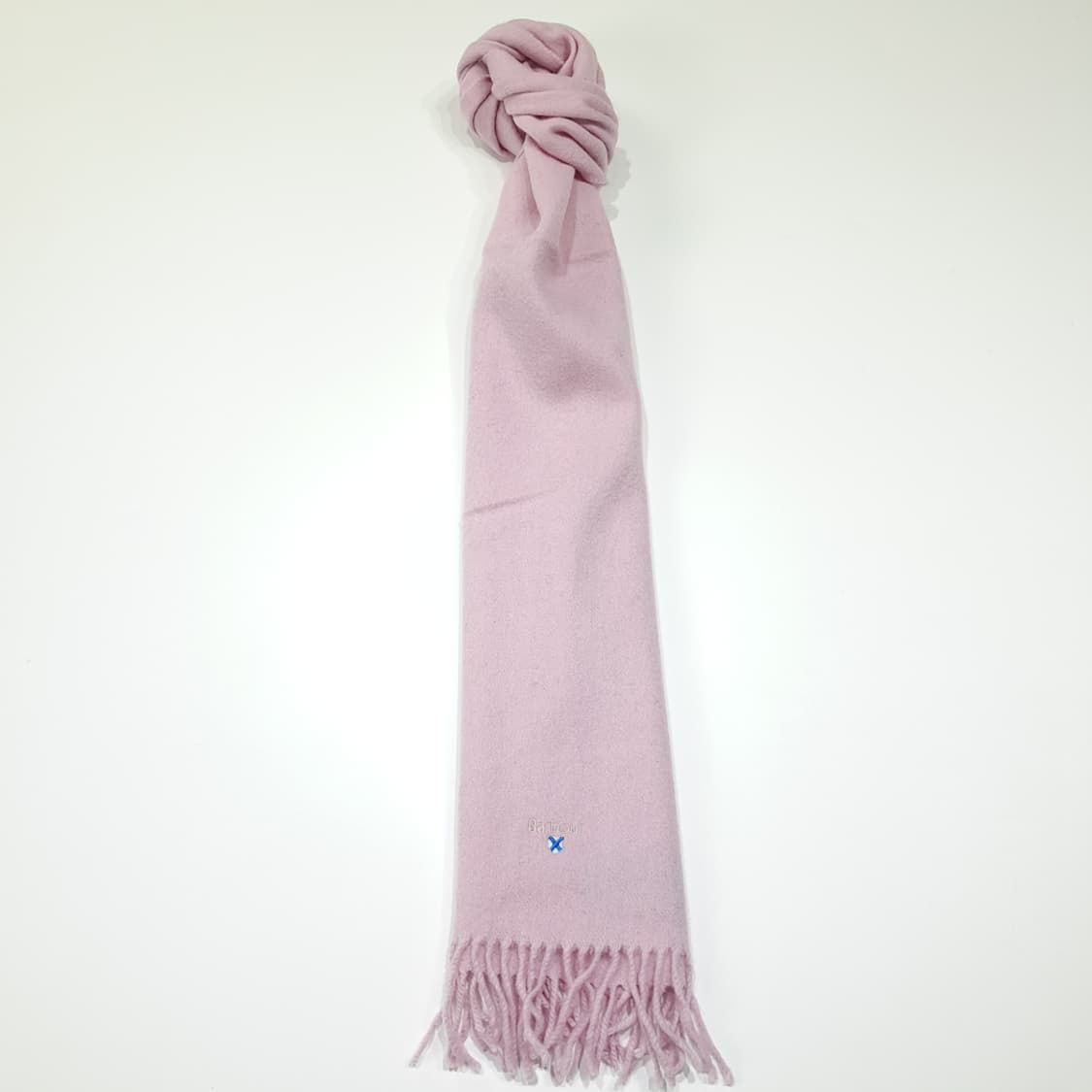 MX585 바버 00s 램스울 자수 핑크 머플러 목도리 상품이미지3