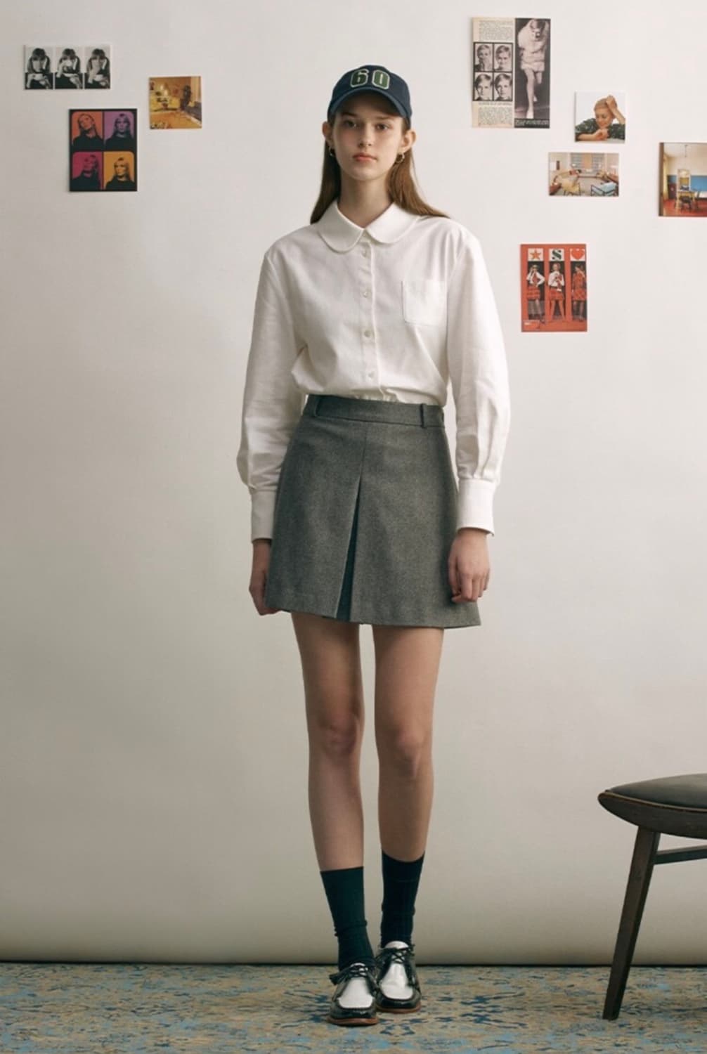 택O) 앤유 메일리 울 스커트 차콜 그레이 [김나영 착용] 상품이미지2