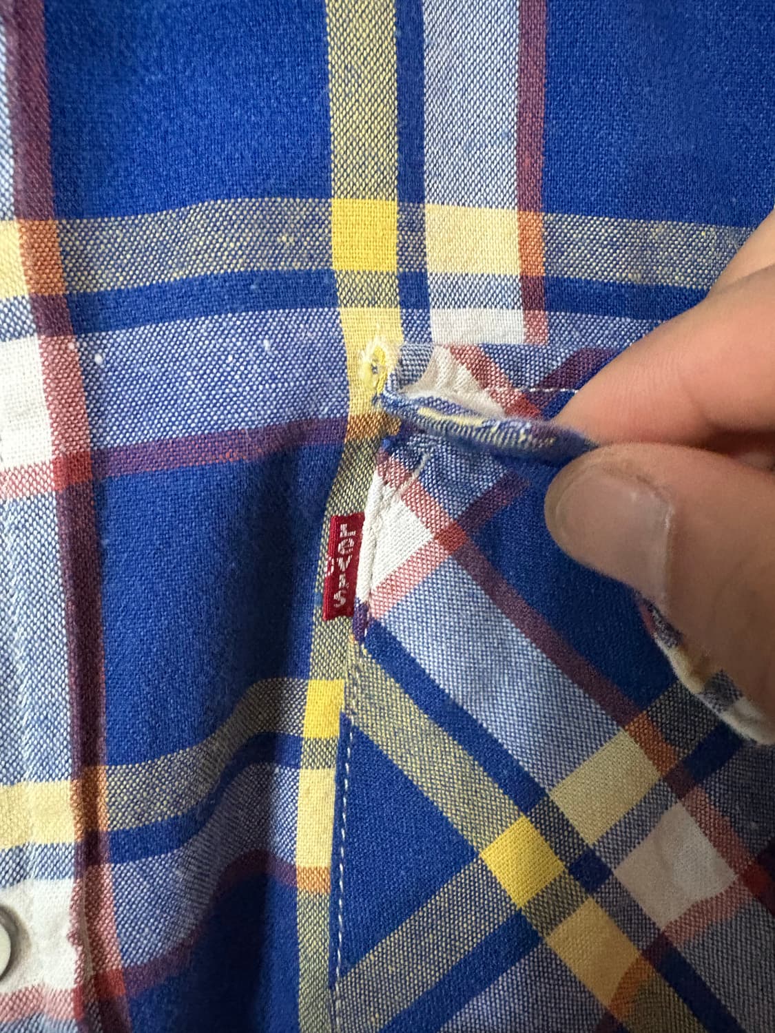 00‘s Levis Check Western  shirt. 상품이미지4