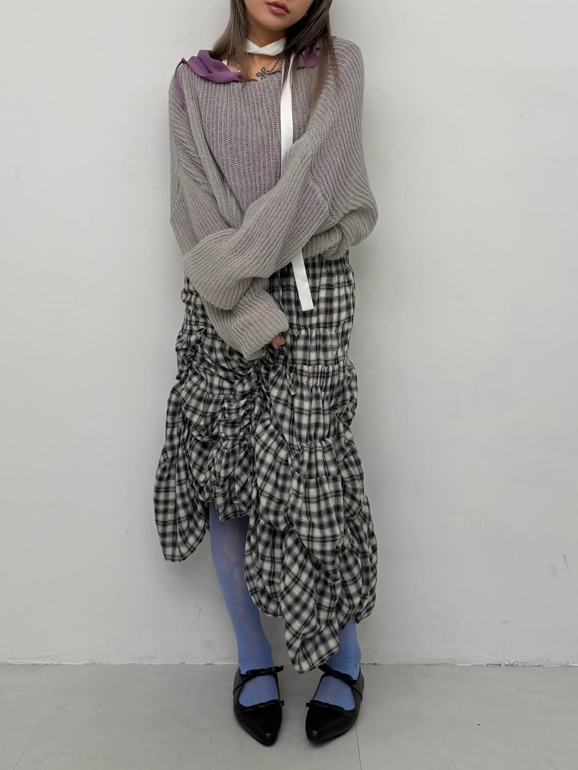 포도 루즈 후드 가디건 상품이미지4