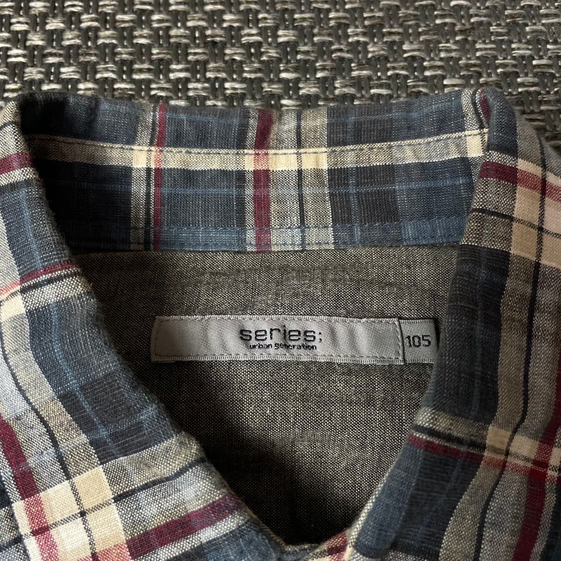 시리즈 네이비 레드 체크 패턴 긴팔 셔츠 105 상품이미지4