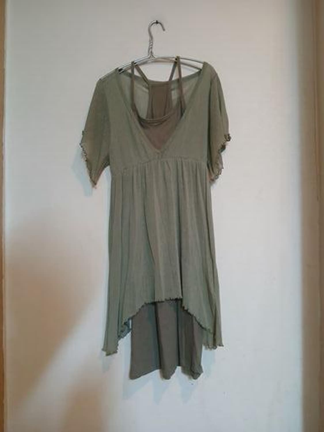 세트 판매)플레어 레이어드 망사 레이스 코튼 원피스 바캉스 드레스 홈웨어 상품이미지1