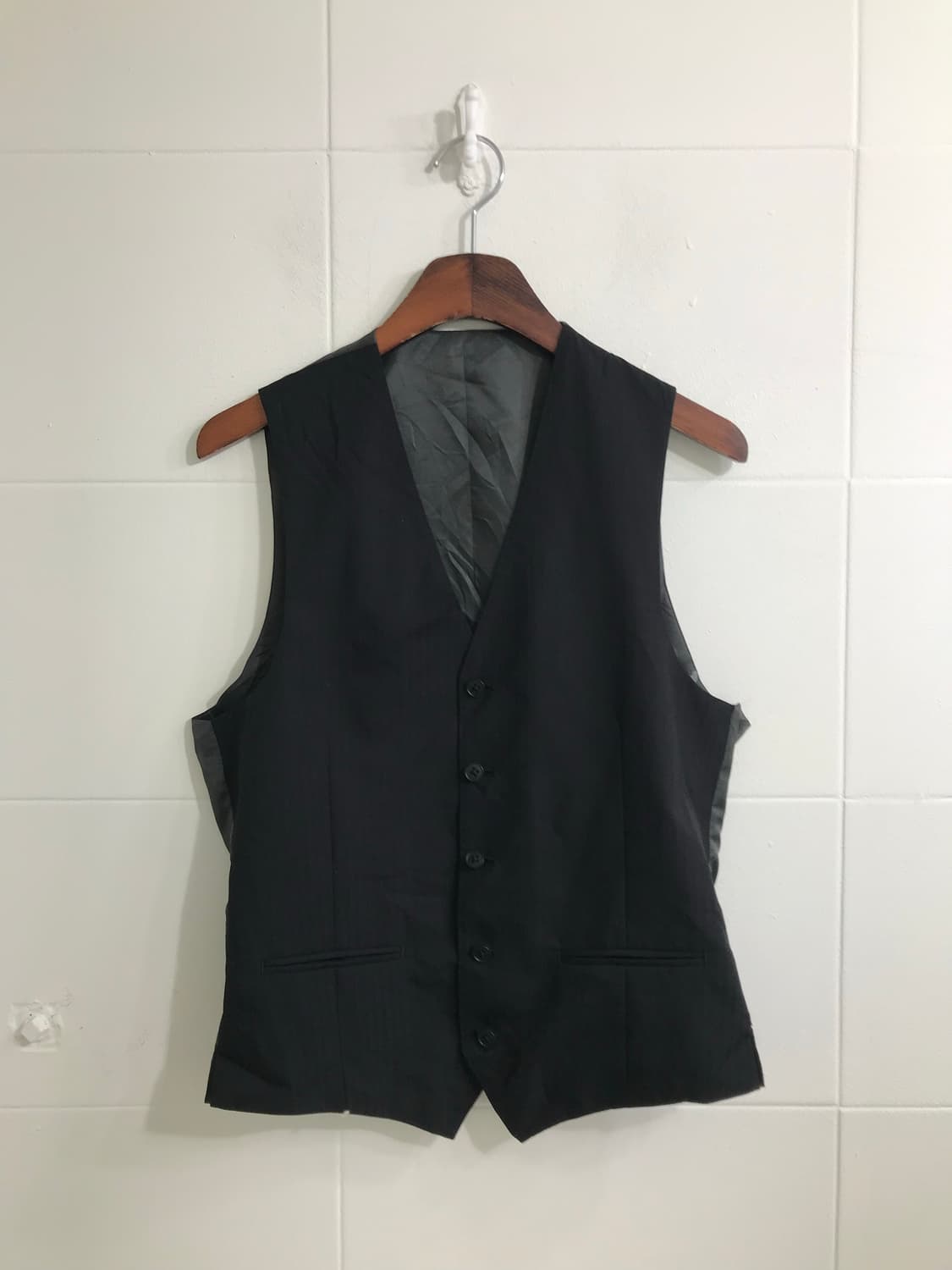 네이비 니혼진 프레피 무스탕 코트 코디세트 상품이미지6