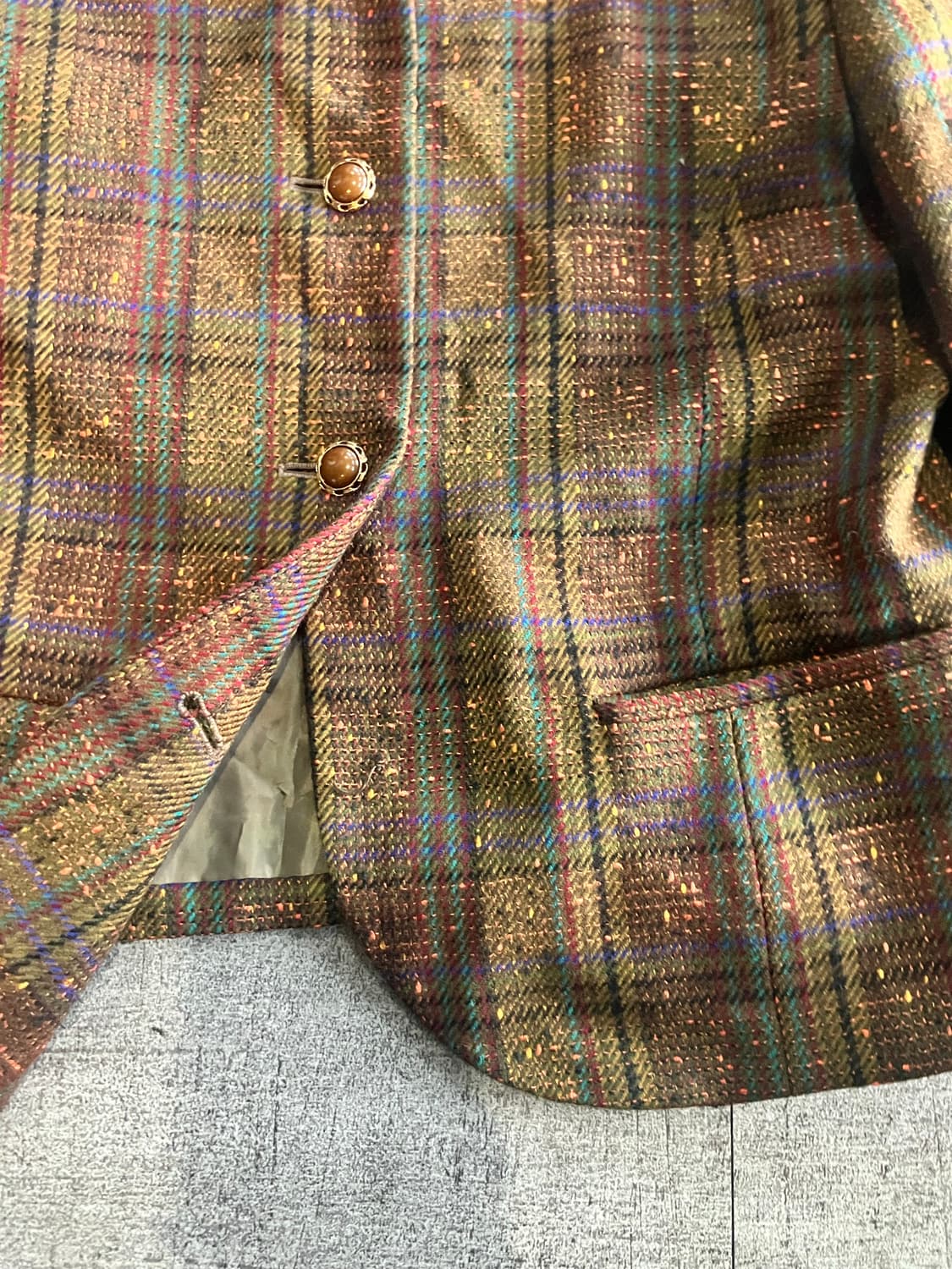 일본빈티지 Mssljr 하구미모리걸 달천깔페어리 복고풍 트위드자켓 상품이미지3