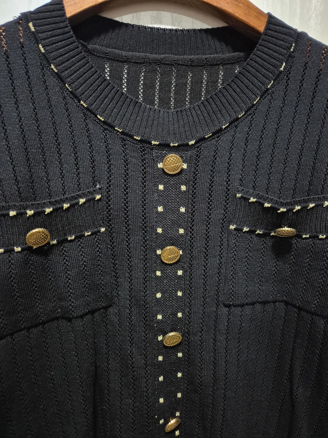 (세일)(새상품)vtg니트 스커트 투피스 세트 블랙 상품이미지5