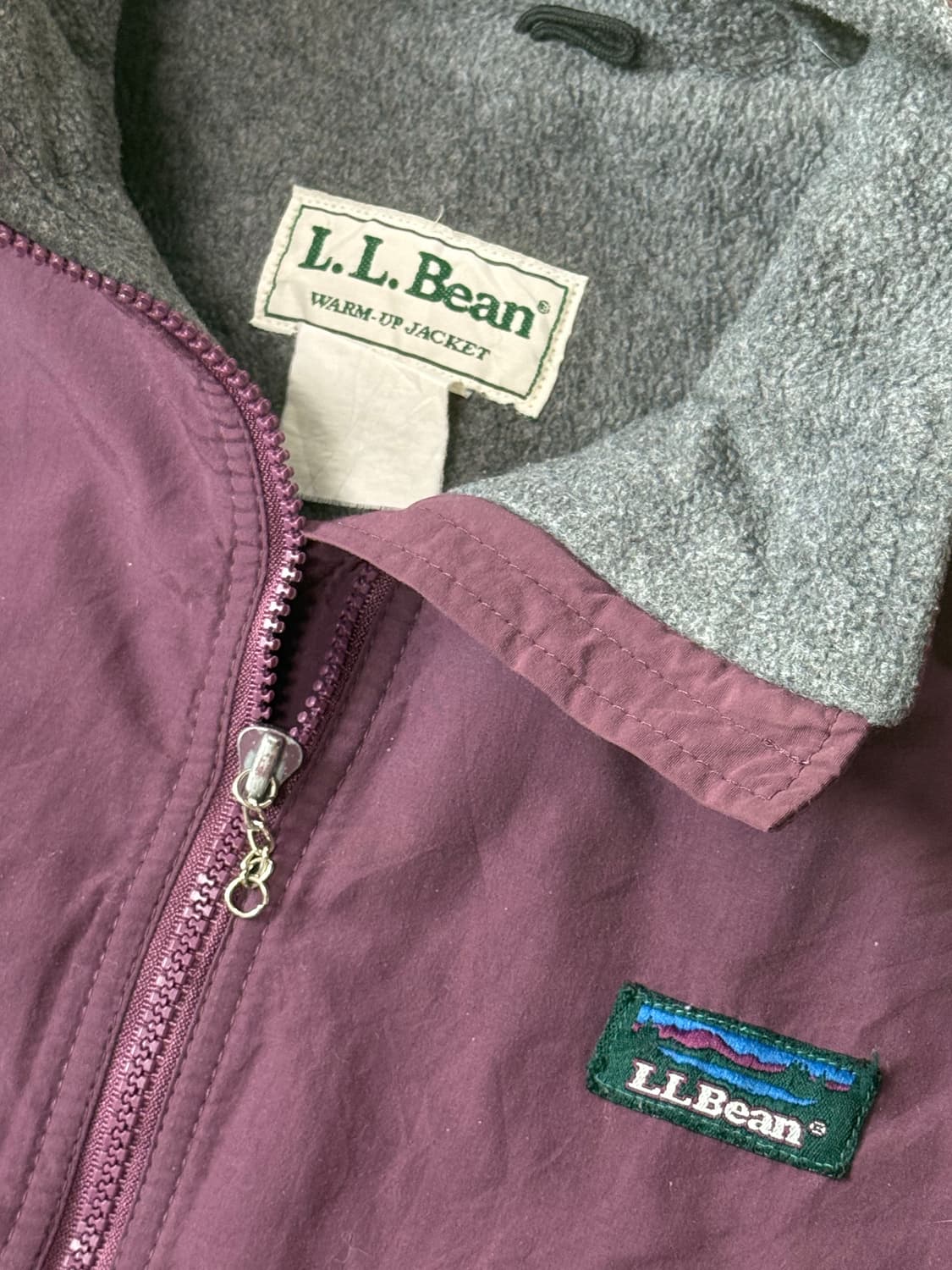 엘엘빈 웜업 플리스 집업 자켓 딥퍼플 90s 상품이미지3