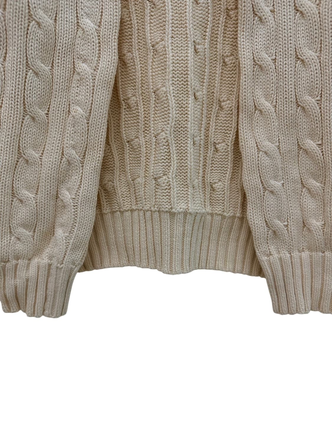 폴로 케이블 꽈배기 가디건 아이보리 (XS) 상품이미지5