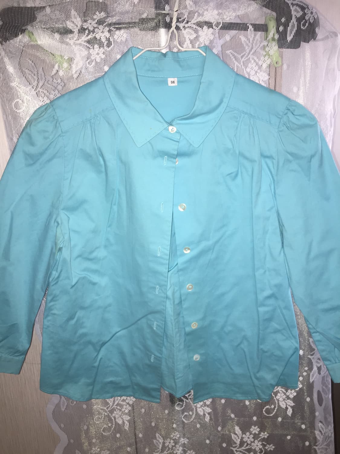 빈티지 카라 7부 셔링 디테일 셔츠  상품이미지3