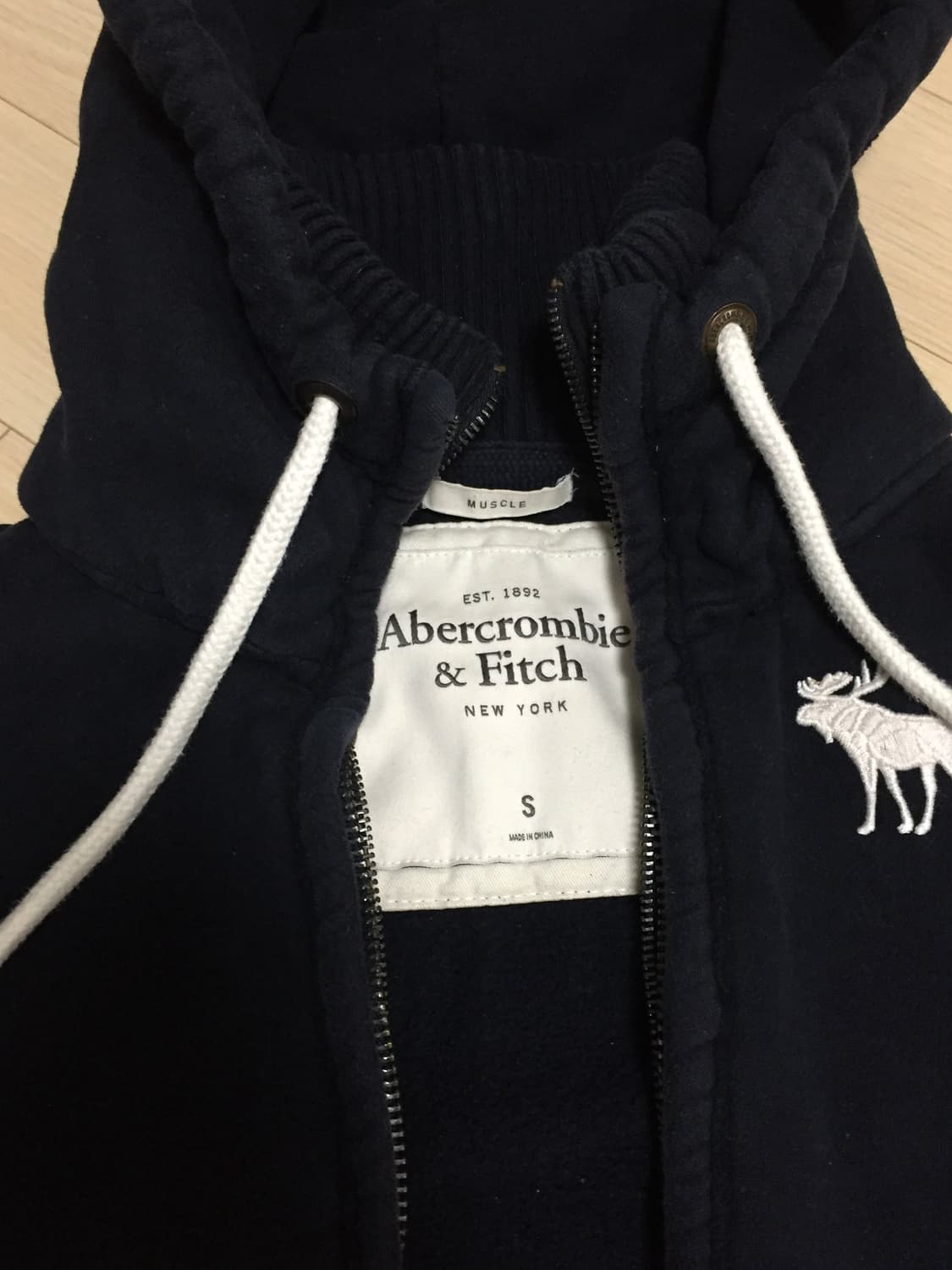 아베크롬비 네이비 더블지퍼 후드집업 상품이미지3