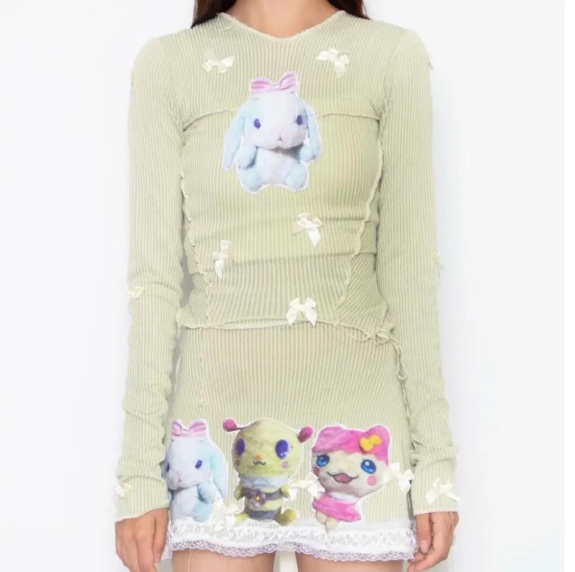 식코키튼 sicko kitten 스티키 롱슬리브 그린 상품이미지1