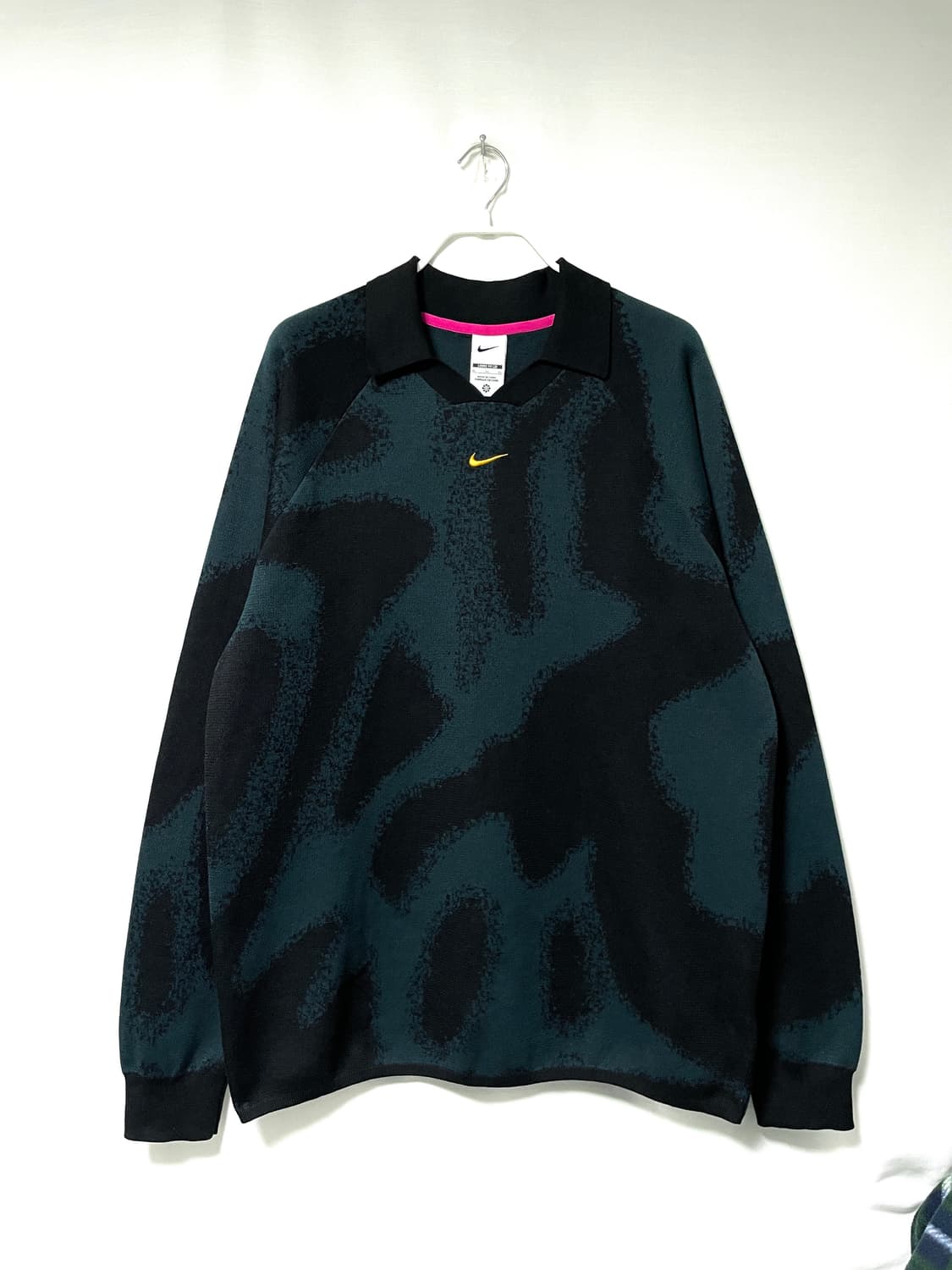 나이키 컬쳐 스우시 패턴 카라 니트 XL _ 딥그린 상품이미지1