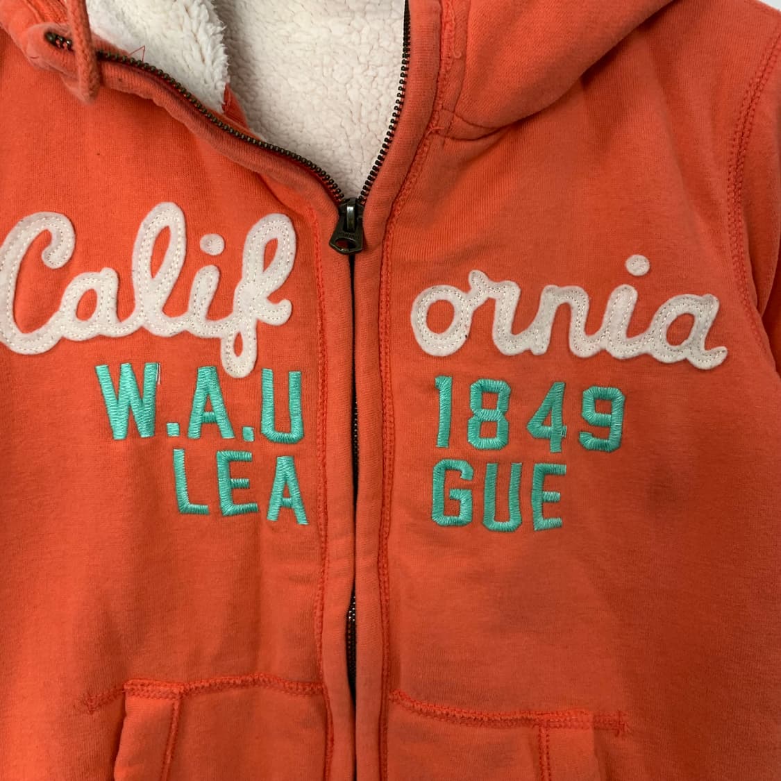 후아유 y2k 와투케 오렌지 양털 후드집업 상품이미지4