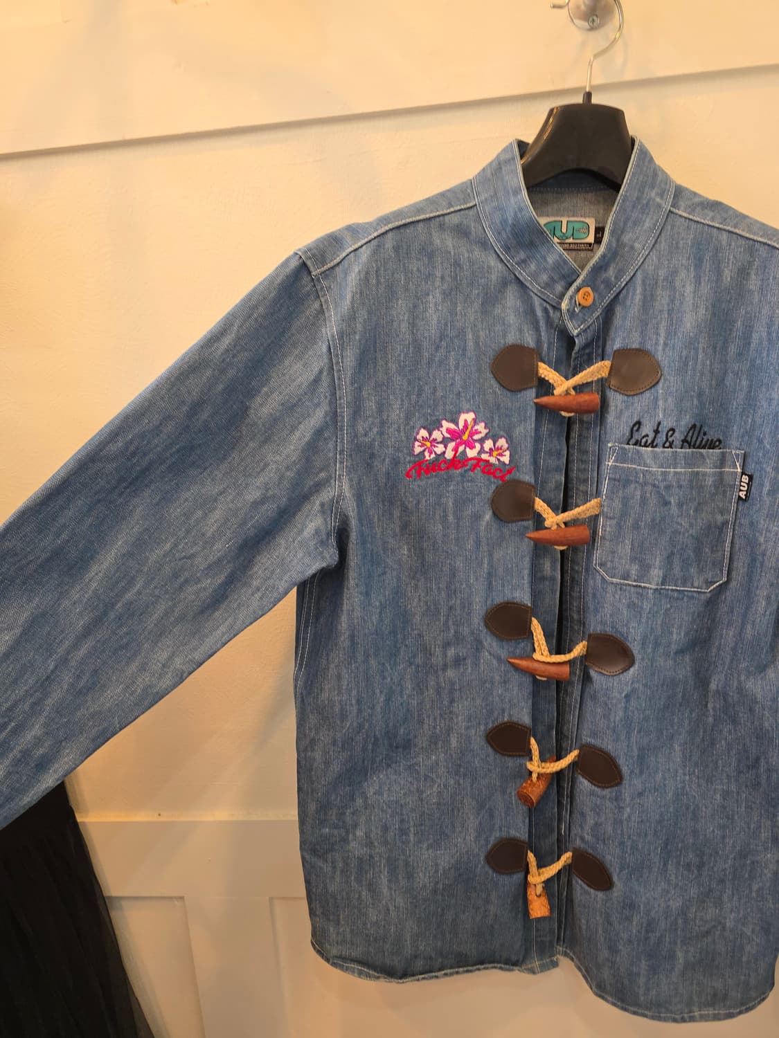 빈티지 AUB 데님 셔츠 가디건 청자켓 상품이미지3