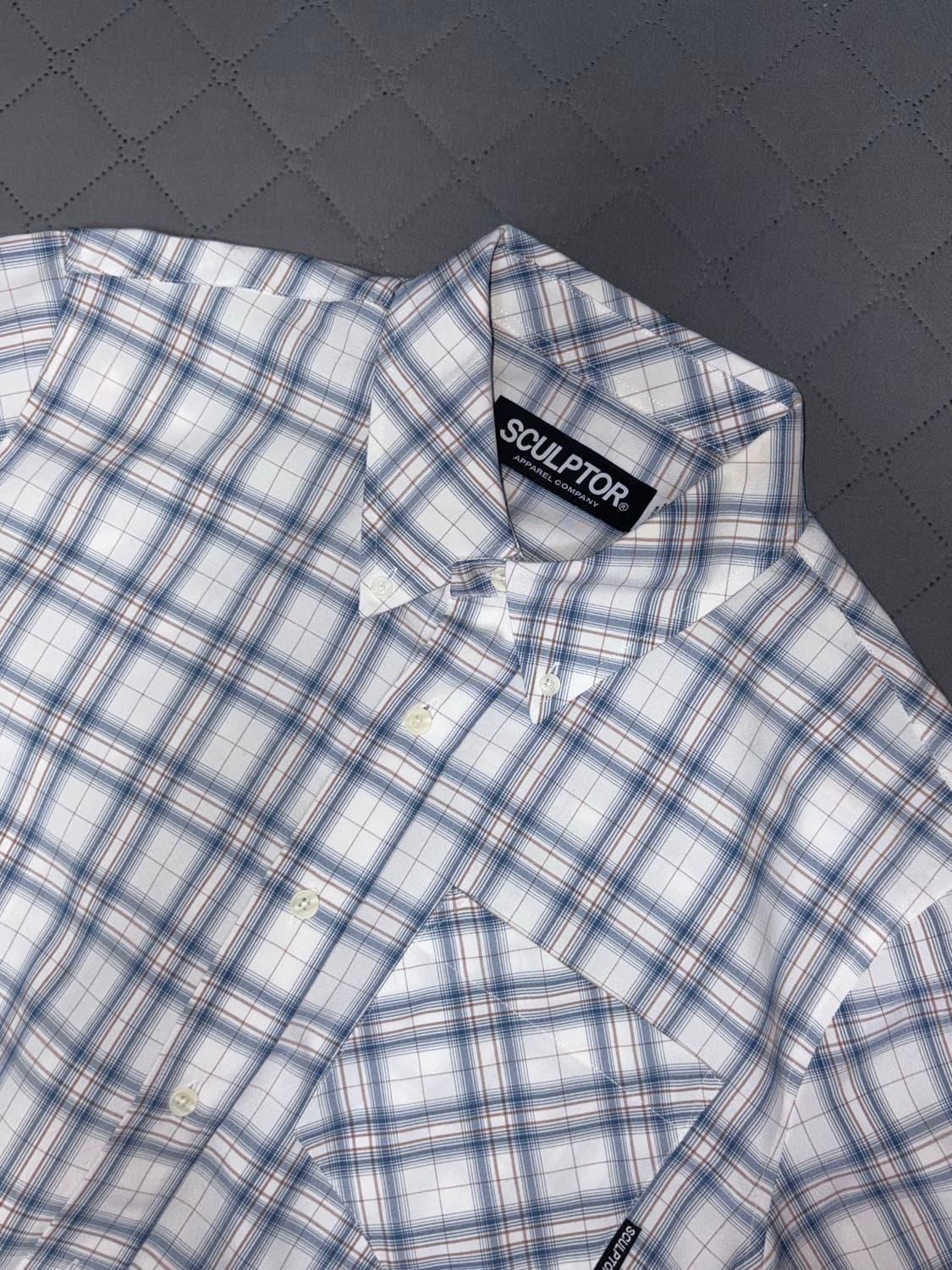 SCULPTOR Plaid Beach Shirt Blue M 상품이미지5