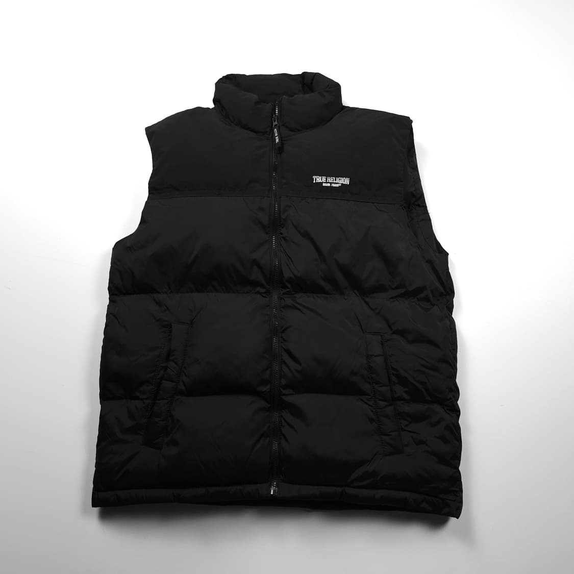트루릴리젼 로고 패치 블랙 패딩 베스트 (XL)  상품이미지1