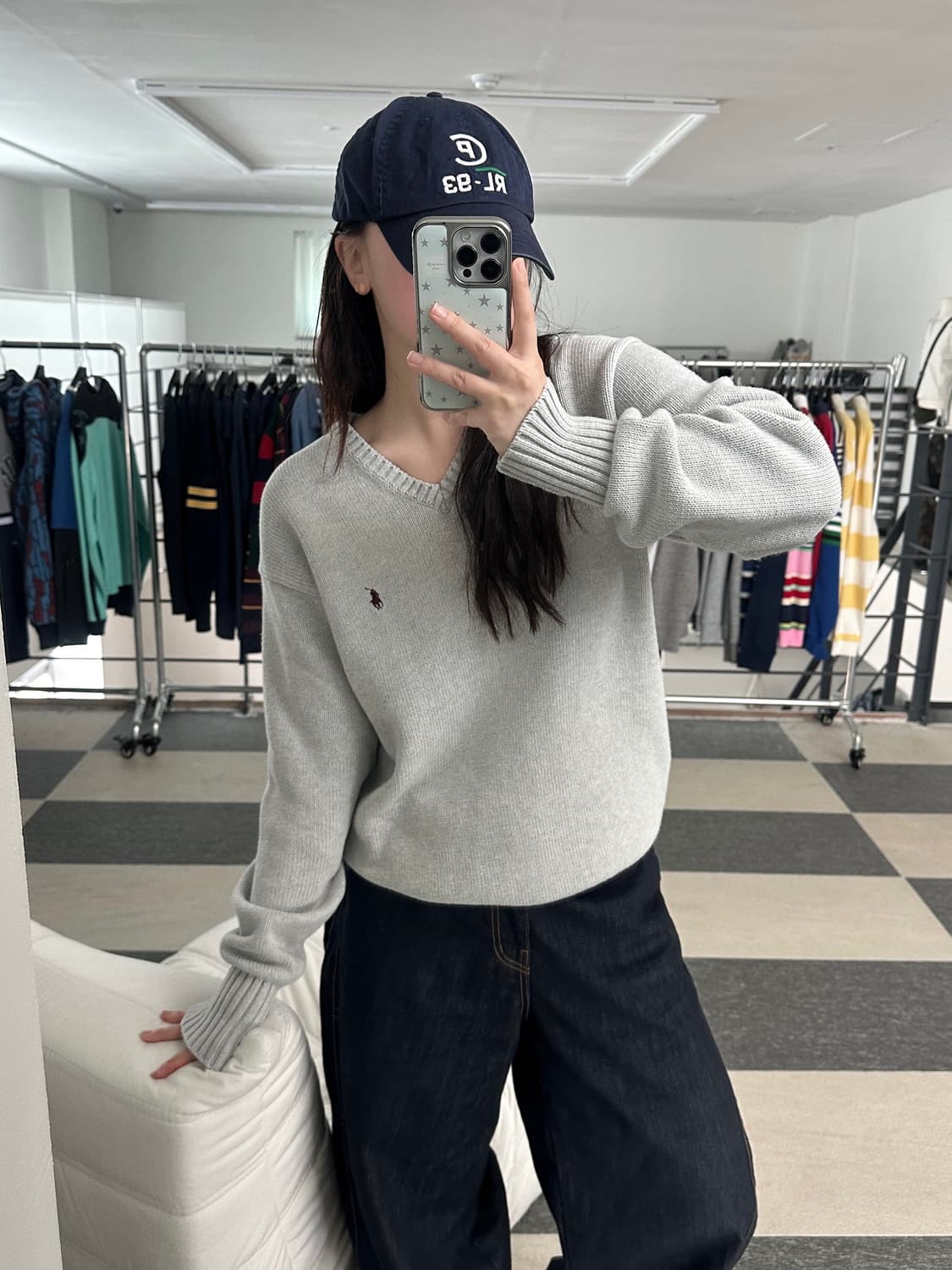 폴로 랄프로렌 라이트그레이 V넥 코튼 니트  상품이미지10