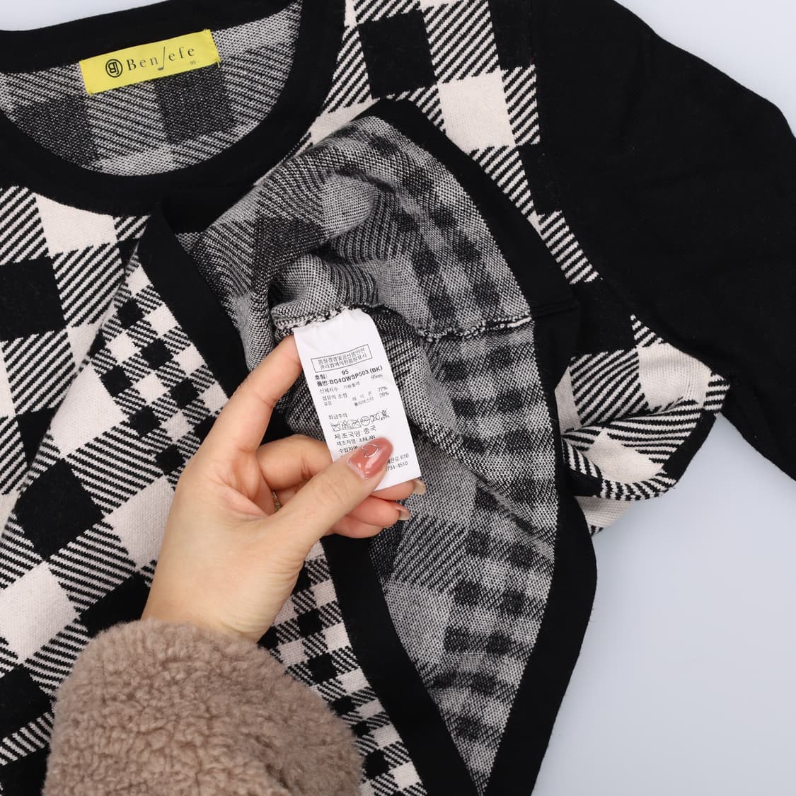 [95] 벤제프 여성 골프 체크 니트 스웨터 0108J  상품이미지4