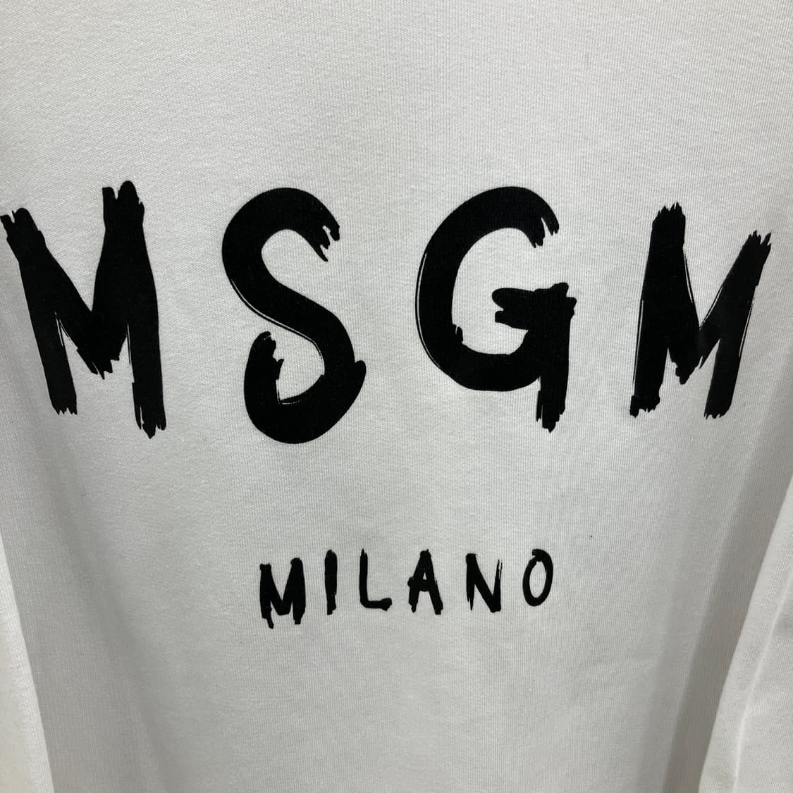 MSGM 브러시드 로고 코튼 크루넥 스웨트셔츠 L 상품이미지4