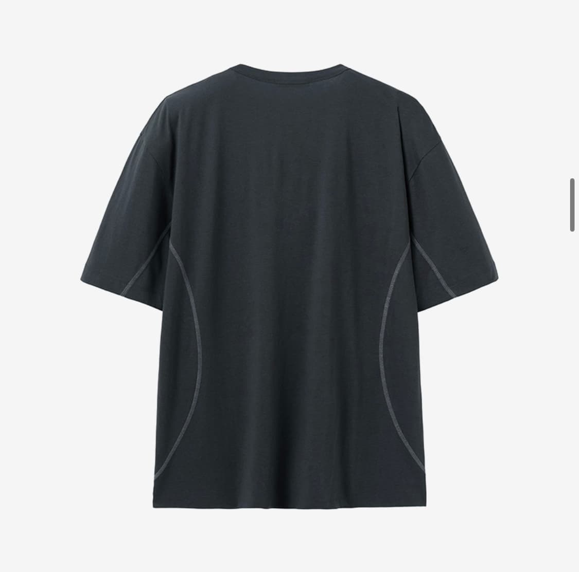 인사일런스 커브드 드레이프 티셔츠 CHARCOAL M사이즈 상품이미지2