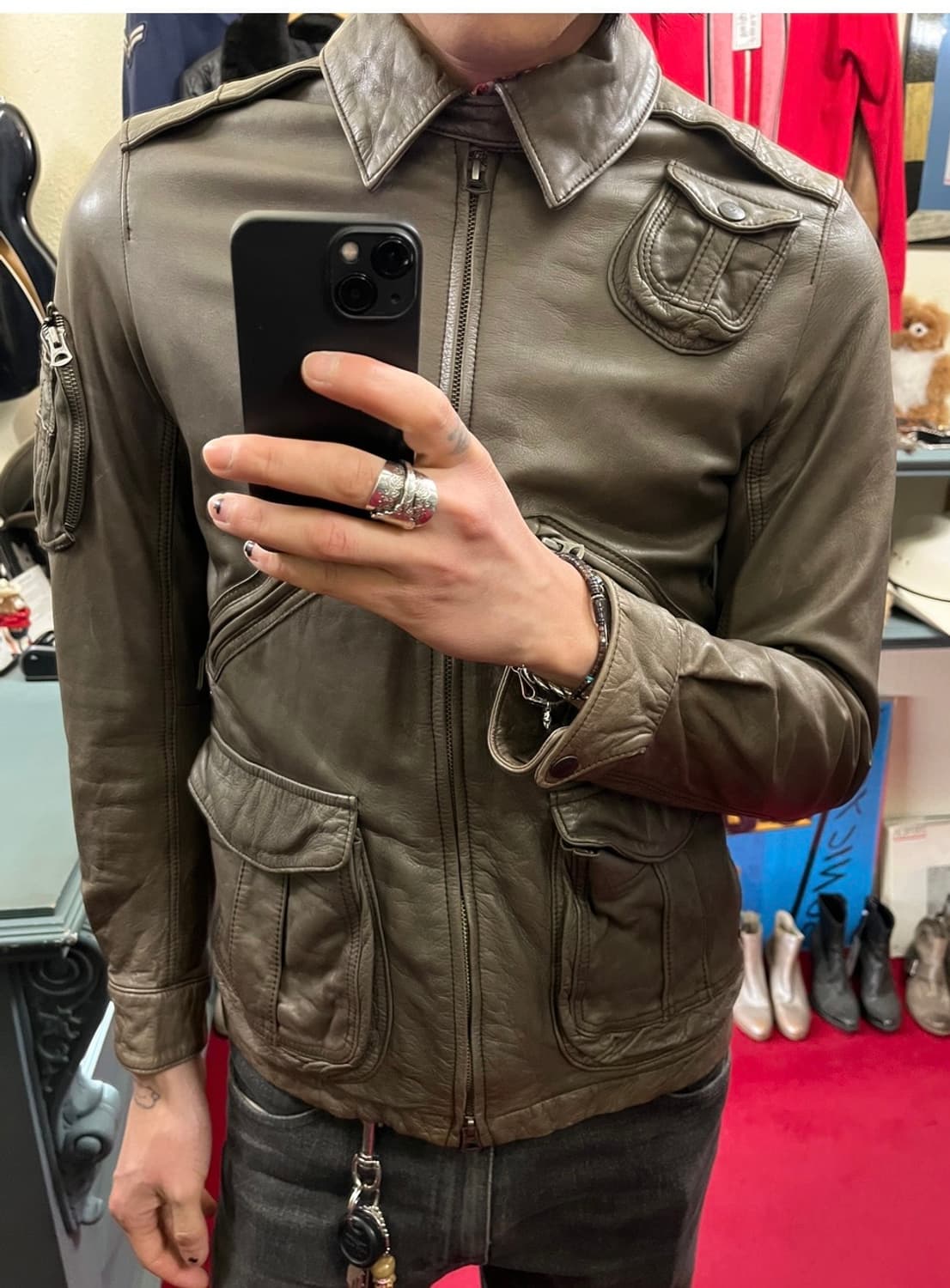 사쥬 드 크레 코도반 가죽자켓 상품이미지6