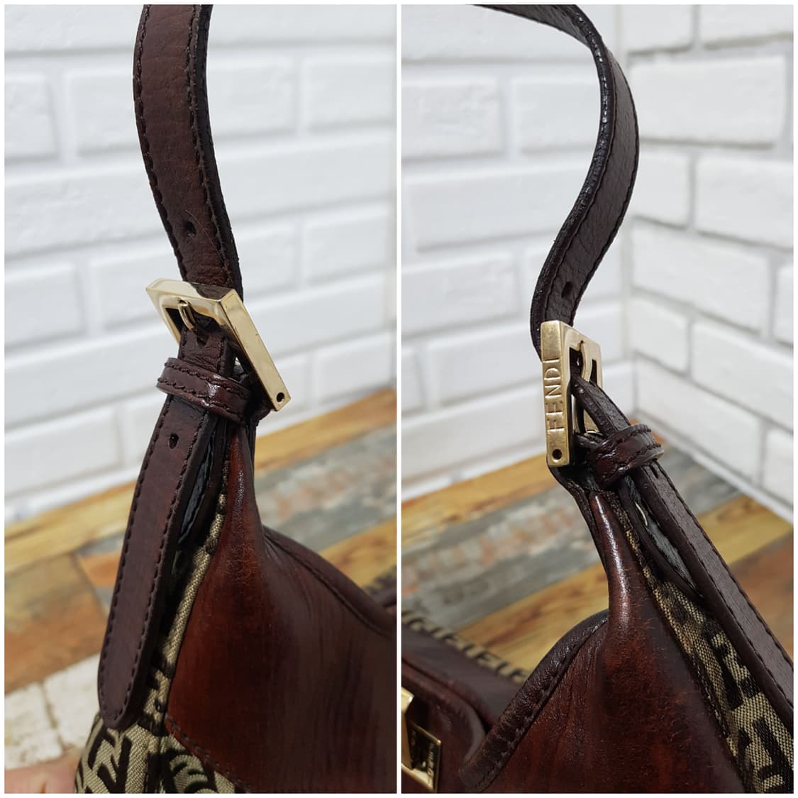 [정품] 펜디 주카 금장 호보백 브라운 상품이미지6