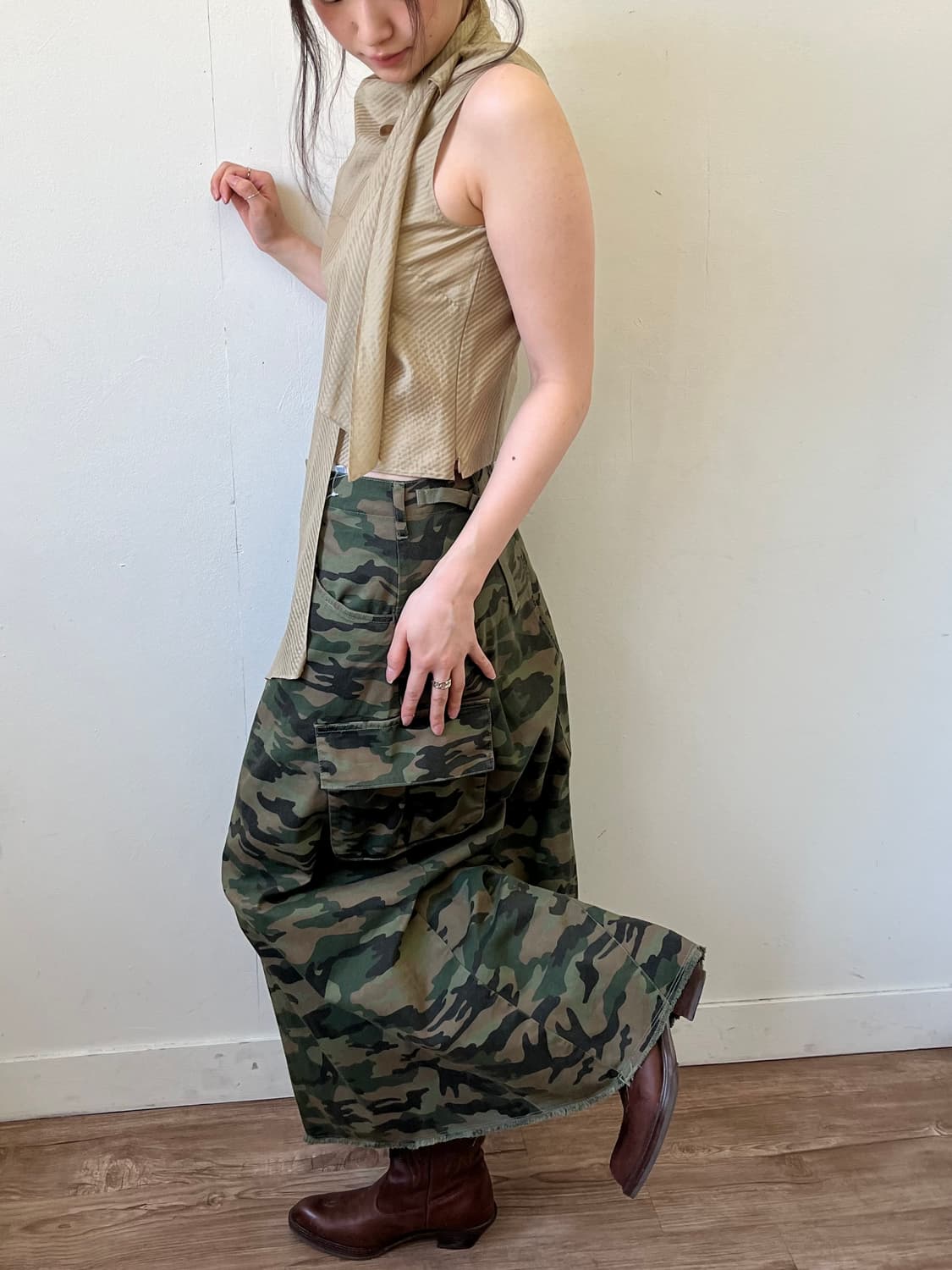 Right-on 밀리터리 스커트 상품이미지5