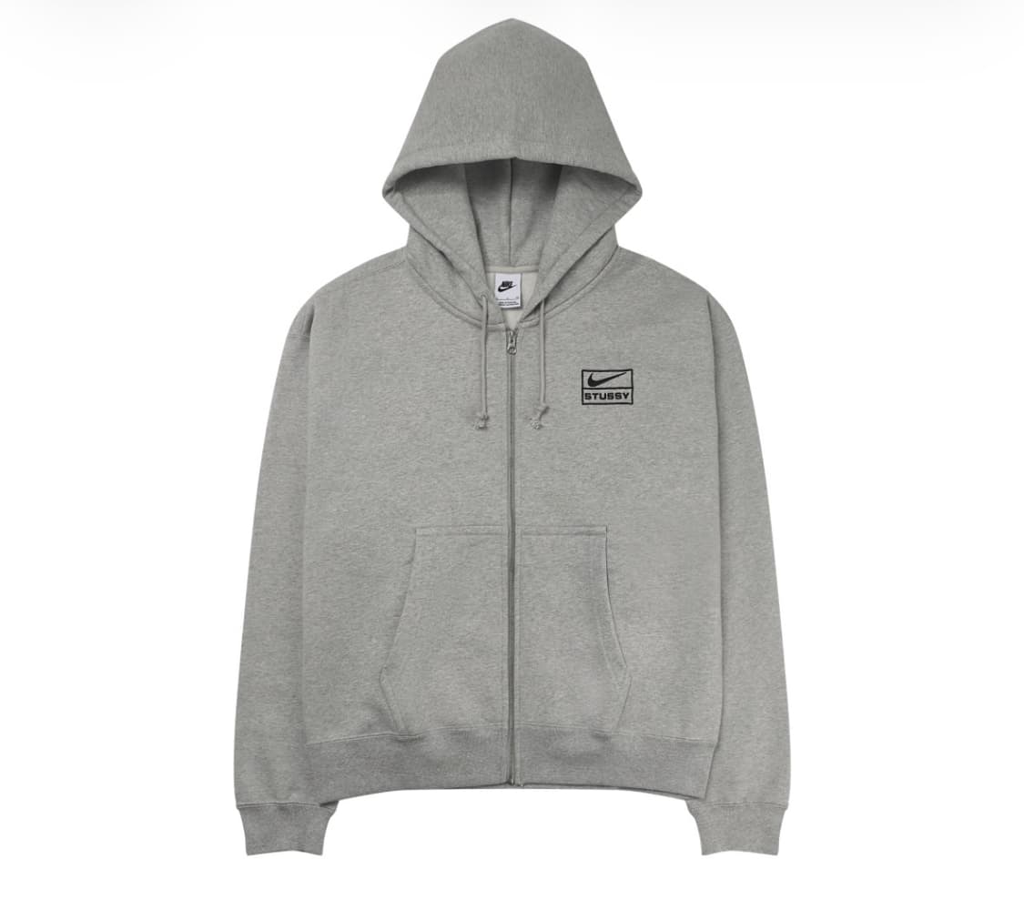 나이키 x 스투시 풀 집 플리스 후드 그레이 헤더  상품이미지1