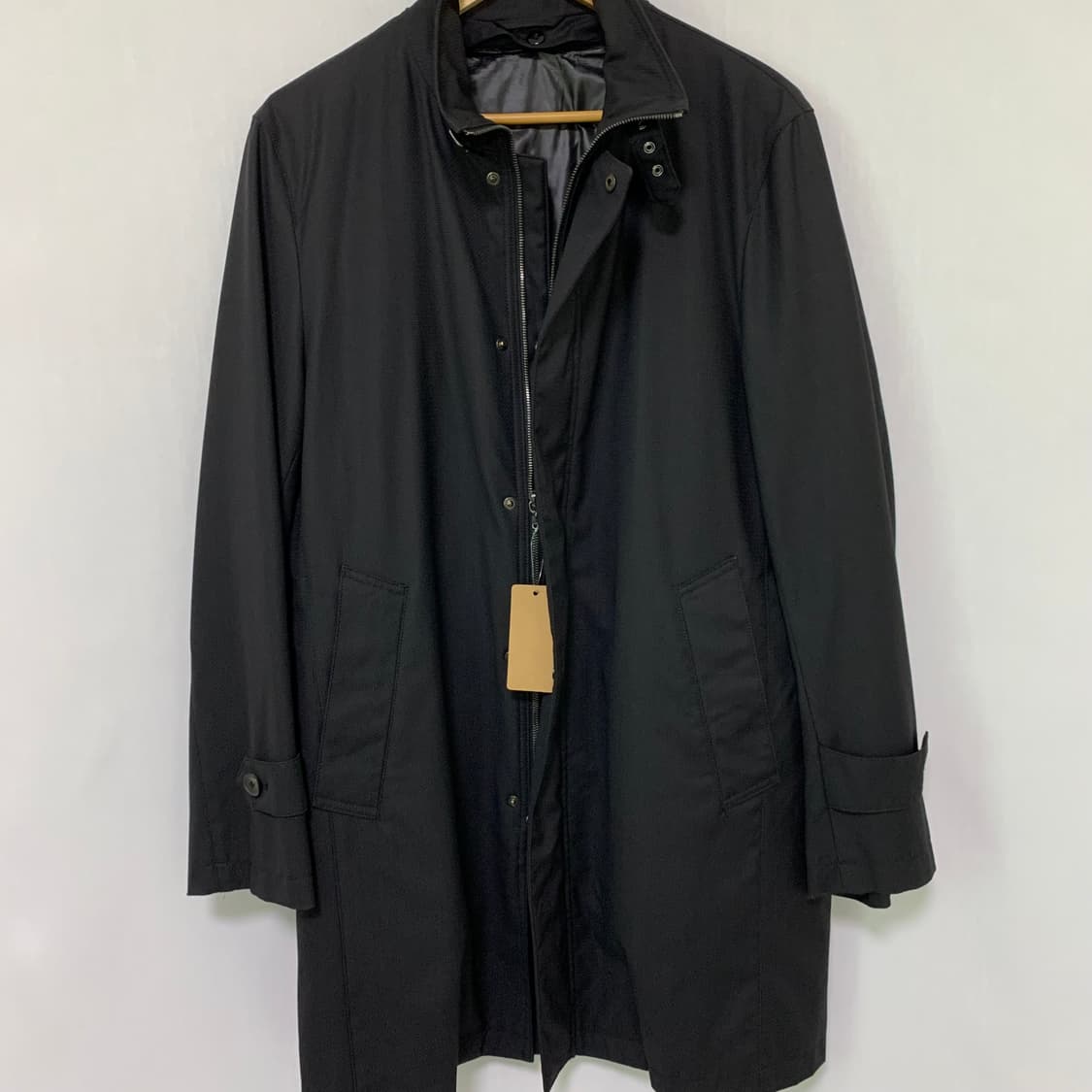 로로피아나 스톰시스템 벨티드 모크넥 피쉬테일 바람막이 코트 블랙 L 상품이미지4