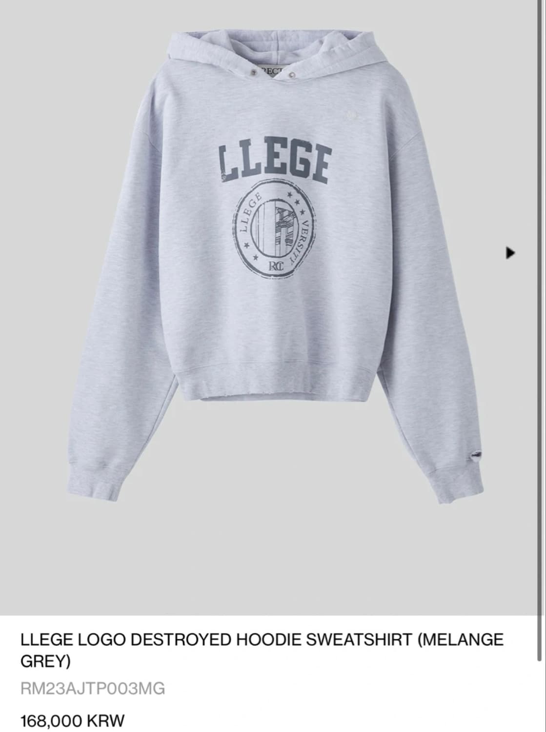 F 렉토 후드티 그레이 상품이미지1