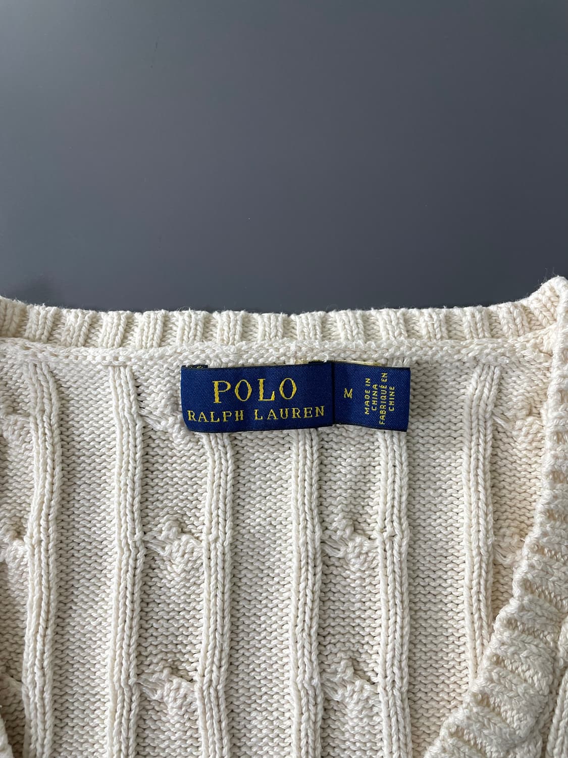 [M] 폴로 랄프로렌 여성 코튼 케이블 꽈배기 브이넥 니트 스웨터 상품이미지7