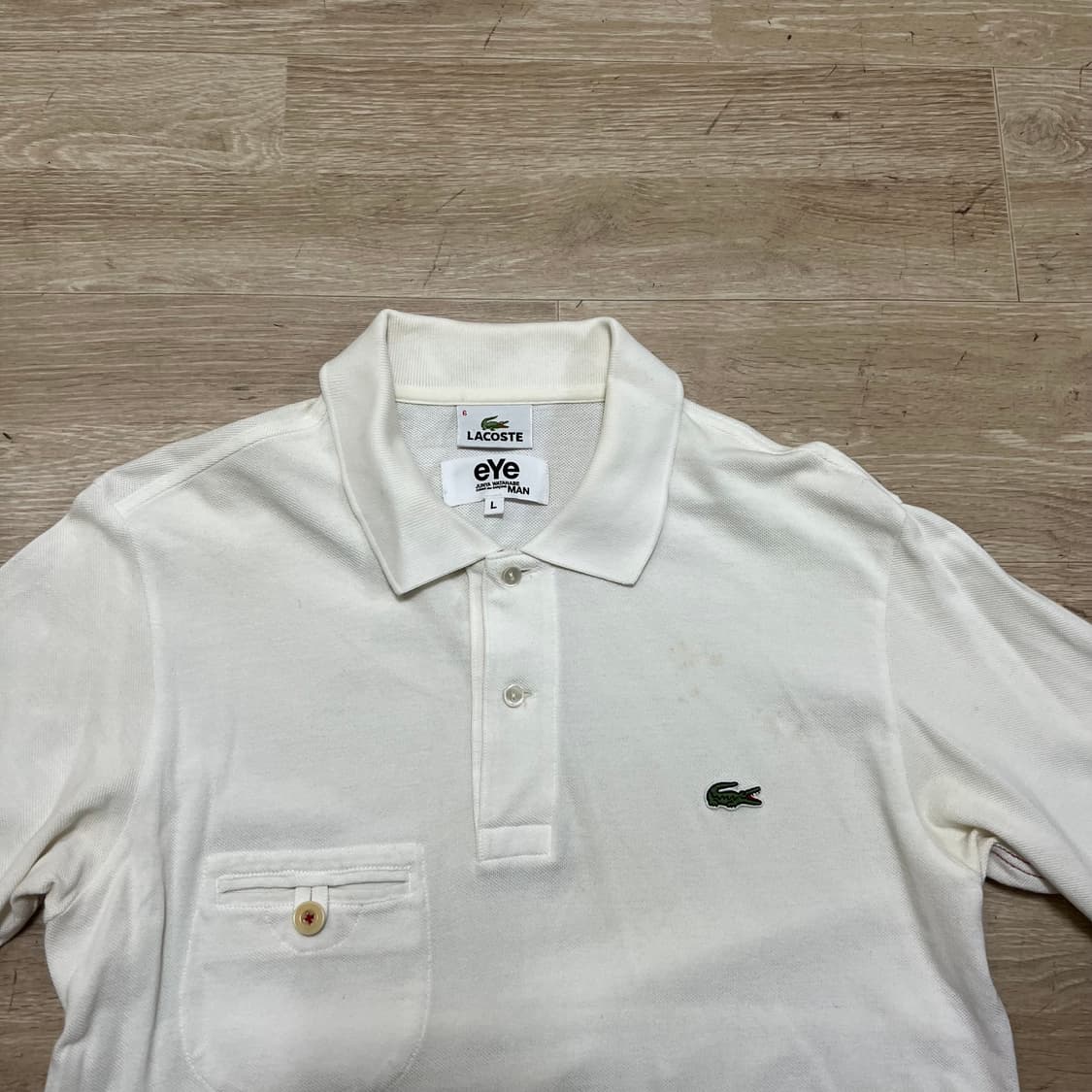 라코스테 X 준야 와타나베 꼼데가르송 반팔 카라티 [화이트] L/100 상품이미지2