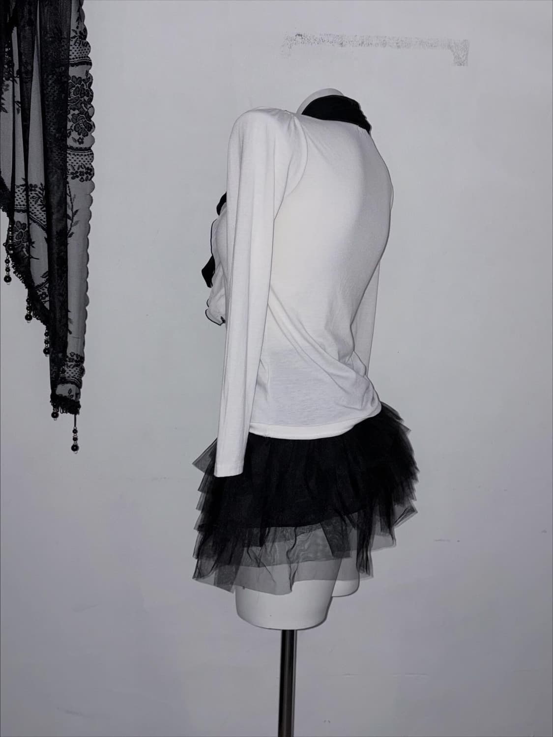 공겜여주 프릴 블라우스 시스루 리본 고스로리 공포게임 여주룩 상품이미지3