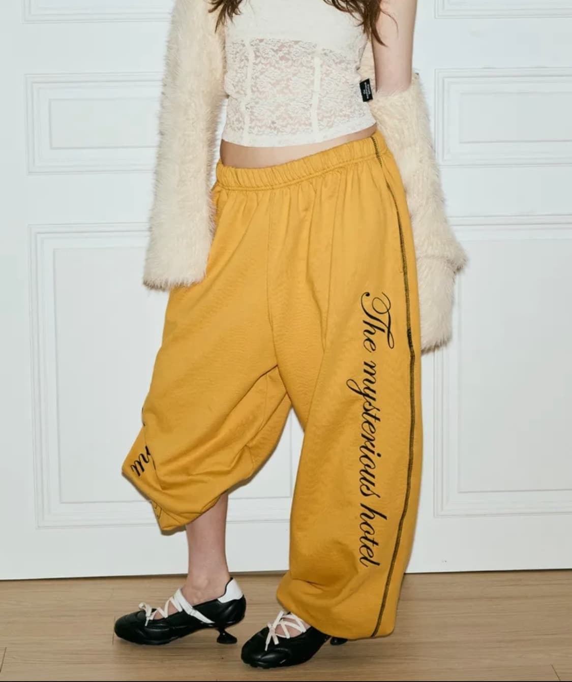 미스테리어스호텔 걸스 스웻 팬츠 옐로우 상품이미지1