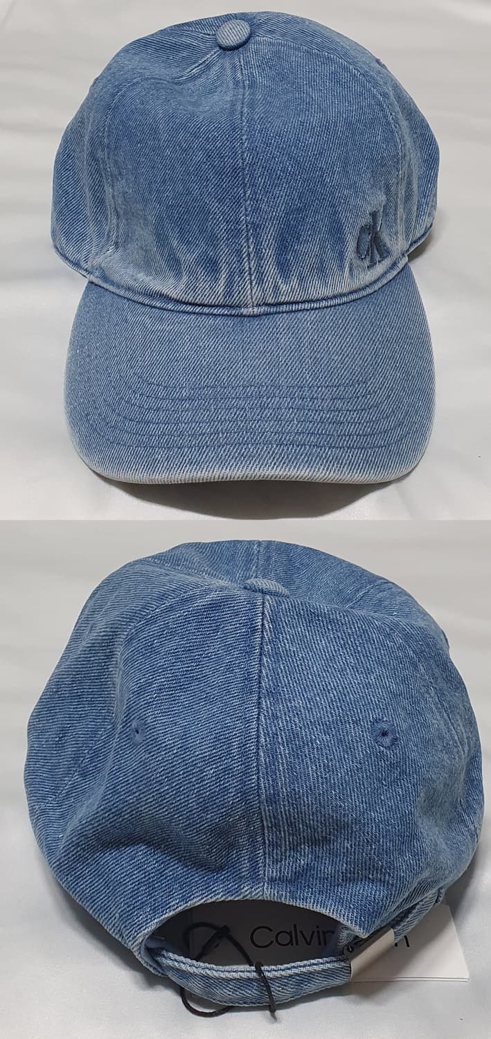 데님블루 CK 캘빈클라인 워싱 데님 볼캡 모자 상품이미지3