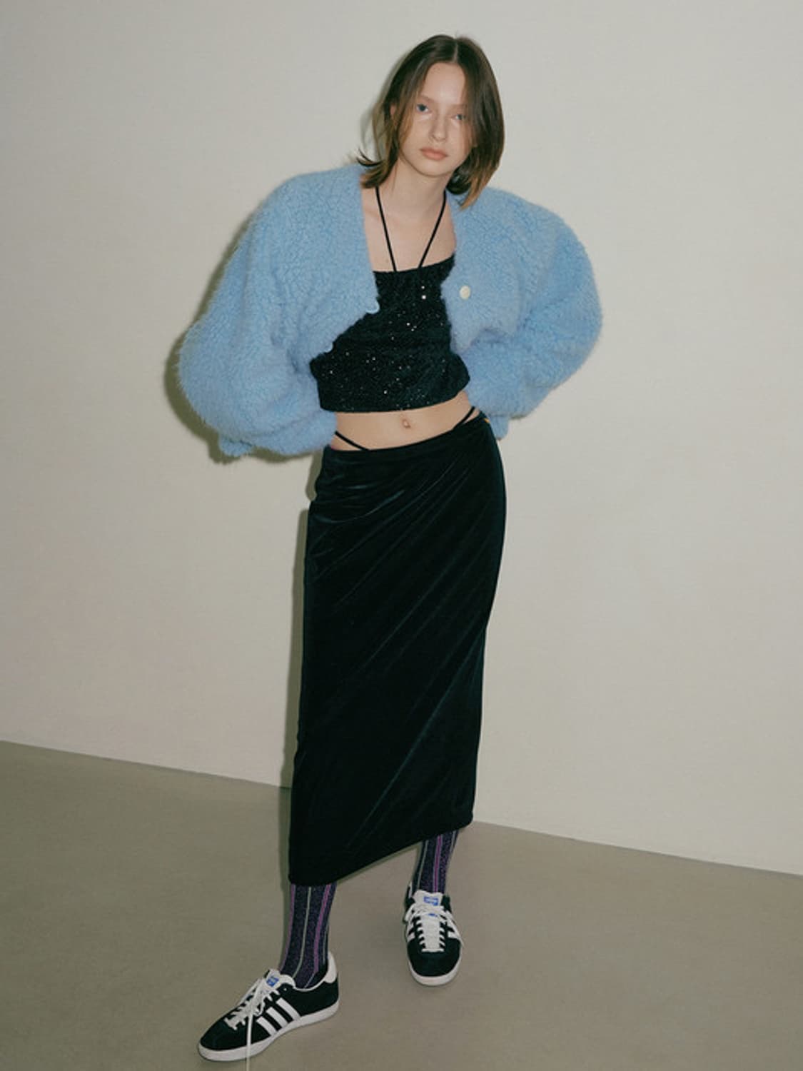 오버듀플레어 링크벨벳 스커트 상품이미지3