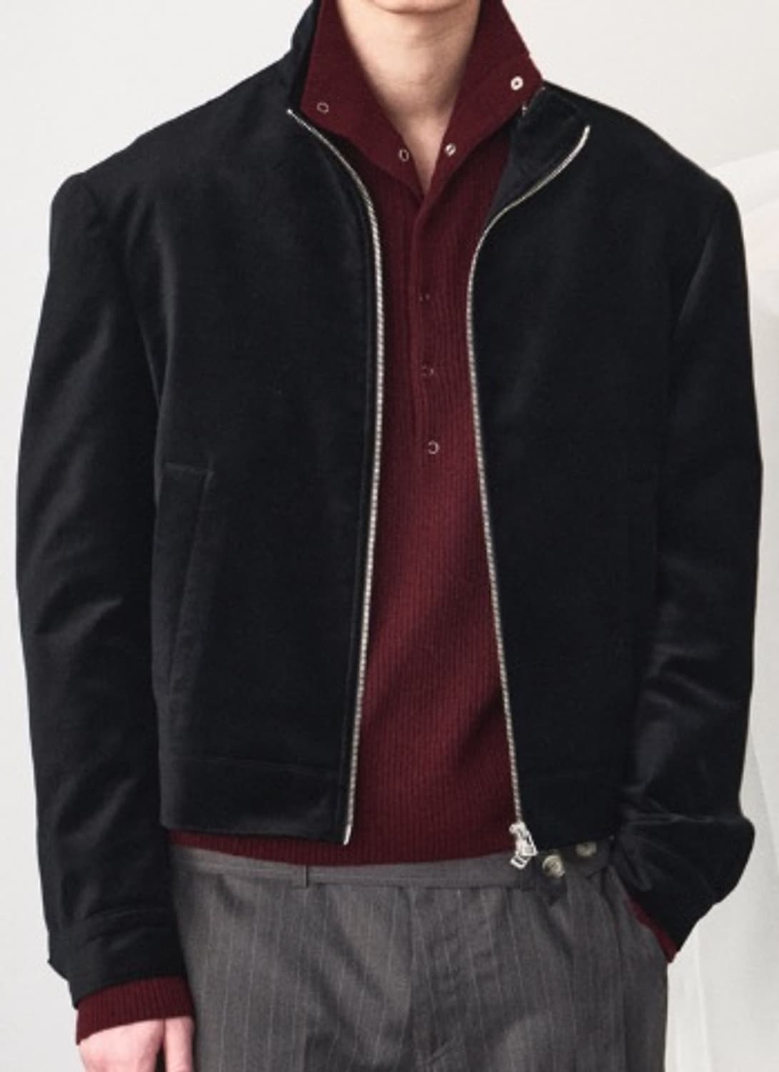 Waviness 웨이비니스 더블 집 벨벳 자켓 상품이미지2