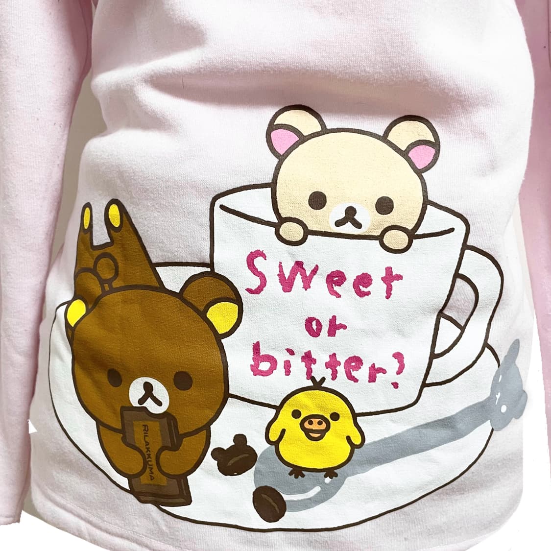Rilakkuma 고전 리락쿠마 핑크 롱슬리브 리락쿠마티셔츠 코리락쿠마 상품이미지4