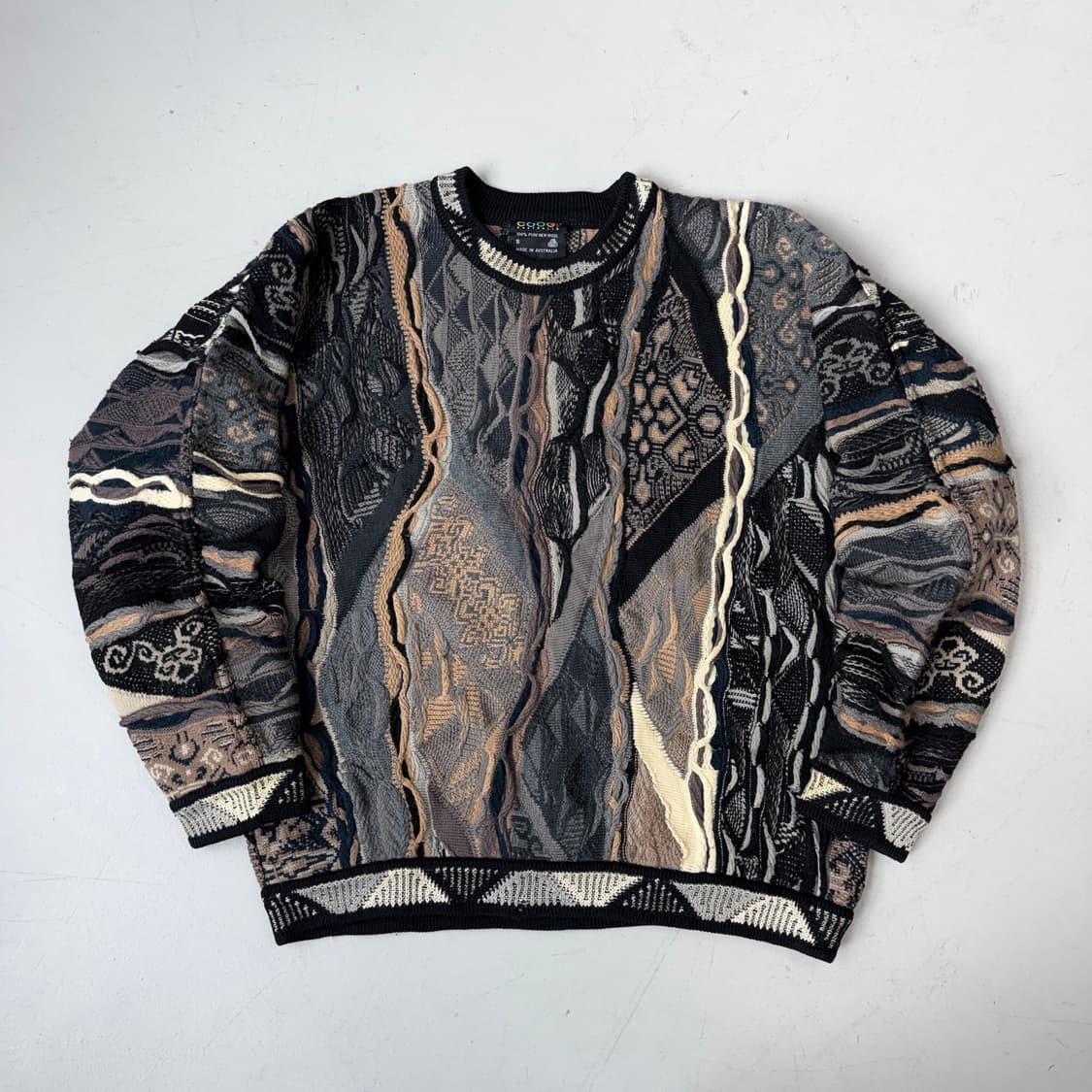 쿠지 오스트레일리아 대장 배색 올드스쿨 케이블 니트 상품이미지2