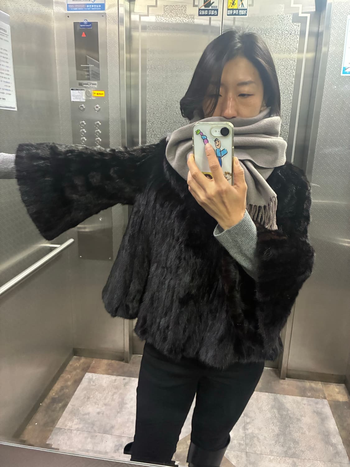 리가 100% 천연 밍크 자켓 하프코트 상품이미지1