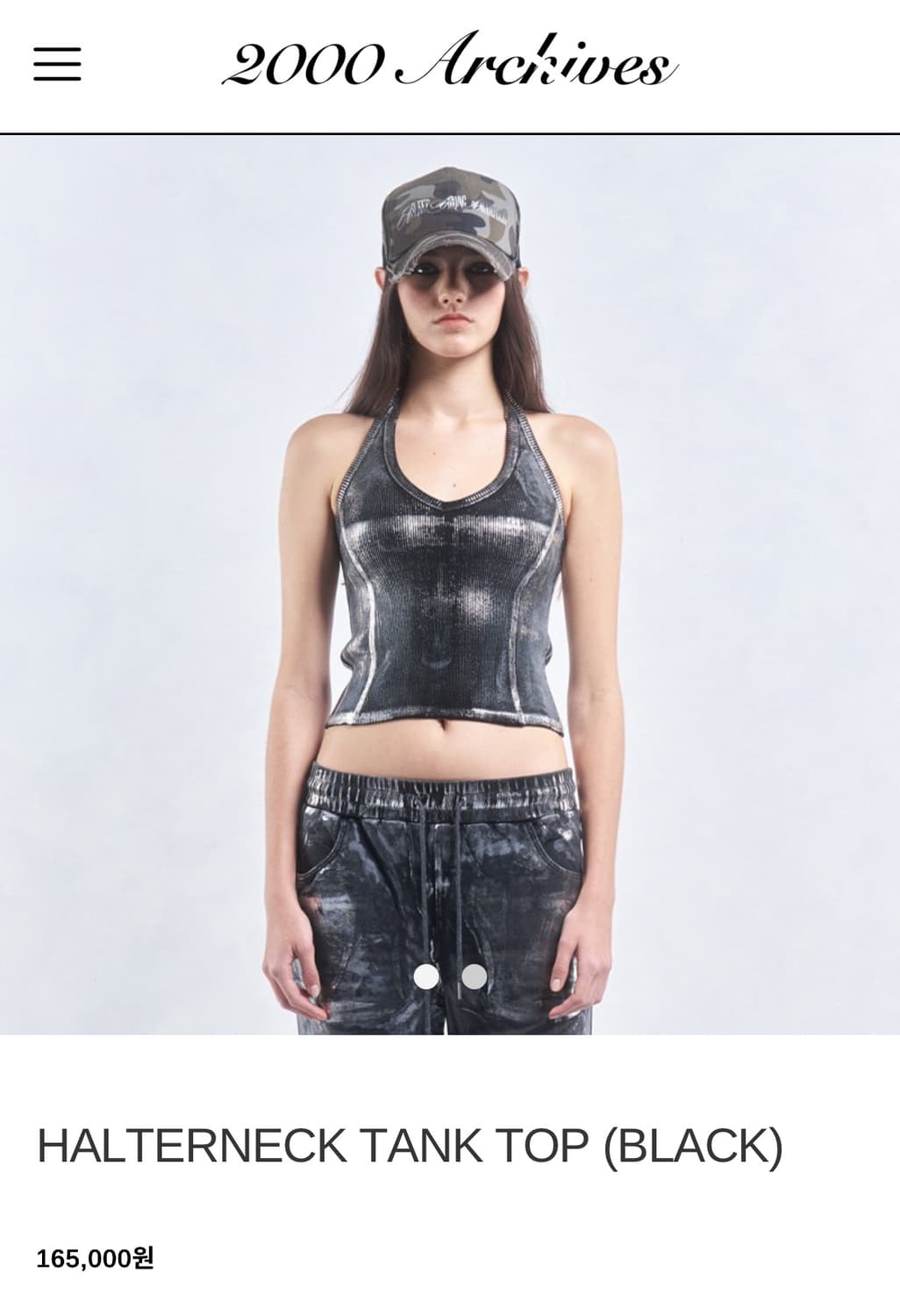 HALTERNECK TANK TOP (BLACK) 상품이미지1