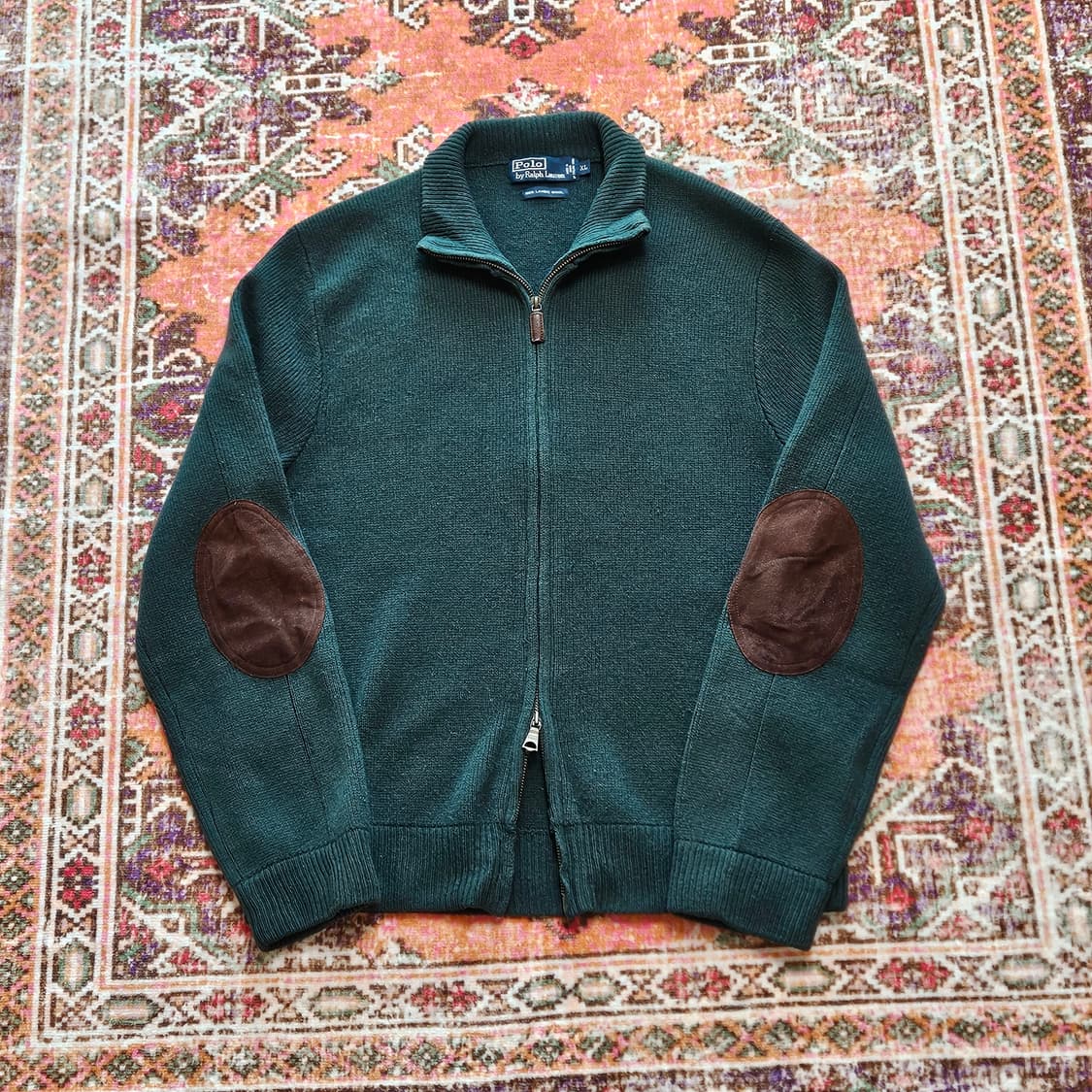 폴로 집업 가디건 / 스웨이드 패치 상품이미지2