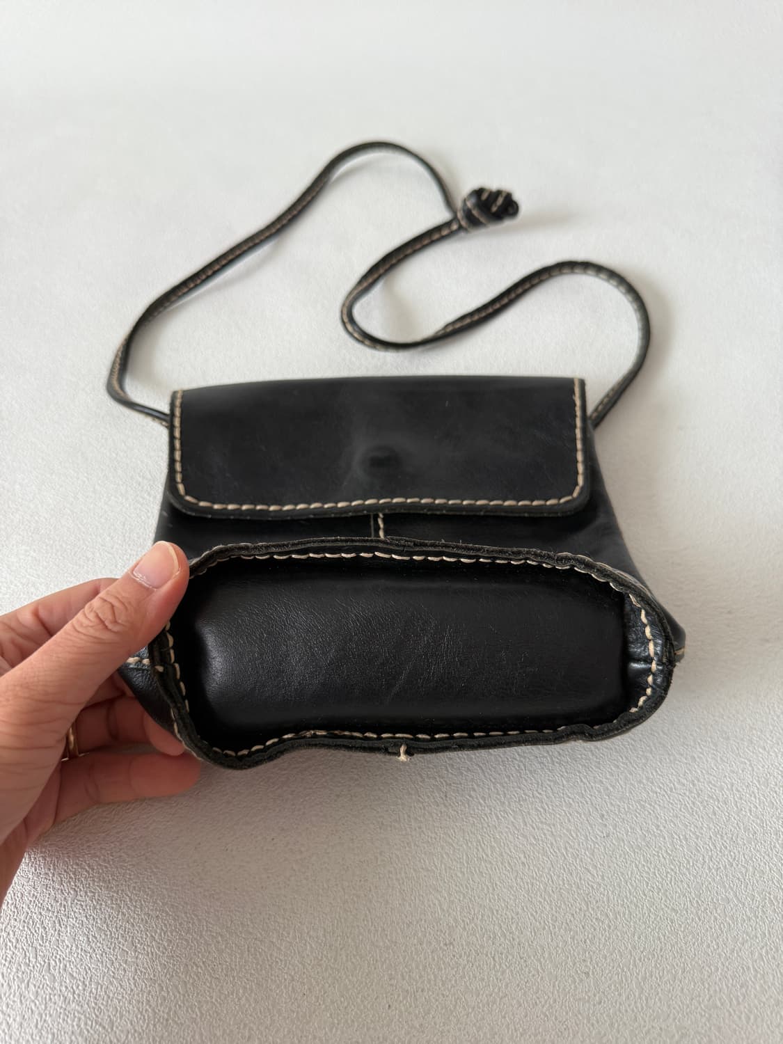 Pre owned 스티치 레더 크로스백 상품이미지3